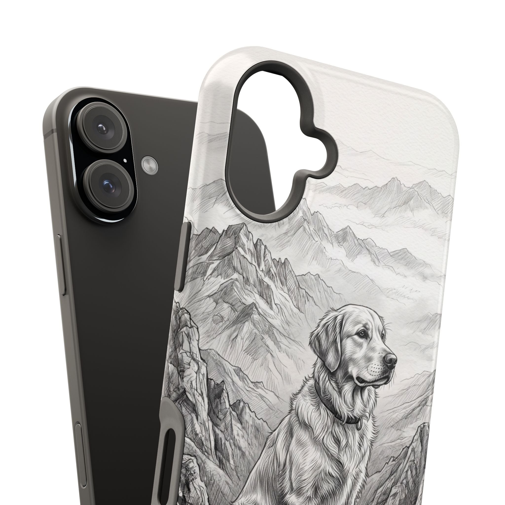 Personalized Golden Retriever Mountain Peak Phone Case — Wireless Charging Cover