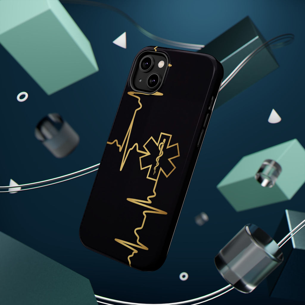 Paramedic/EMT Heartbeat Line Phone Case — Magnetic Wireless Charging Cover