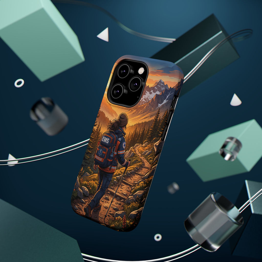 Paramedic/EMT Mountain Phone Case — Magnetic Wireless Charging Cover
