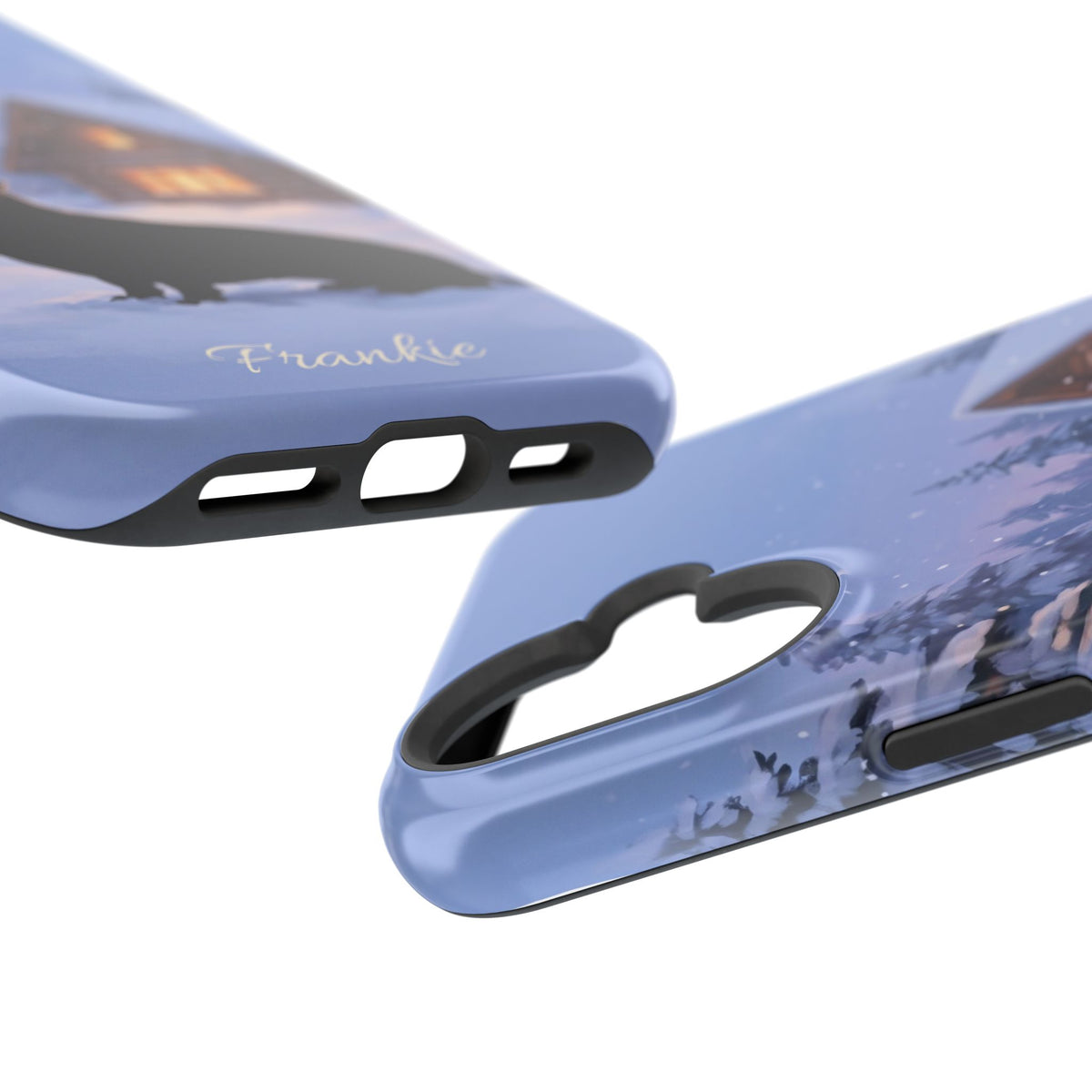 Personalized Dachshund Winter Cabin Phone Case — Wireless Charging Cover