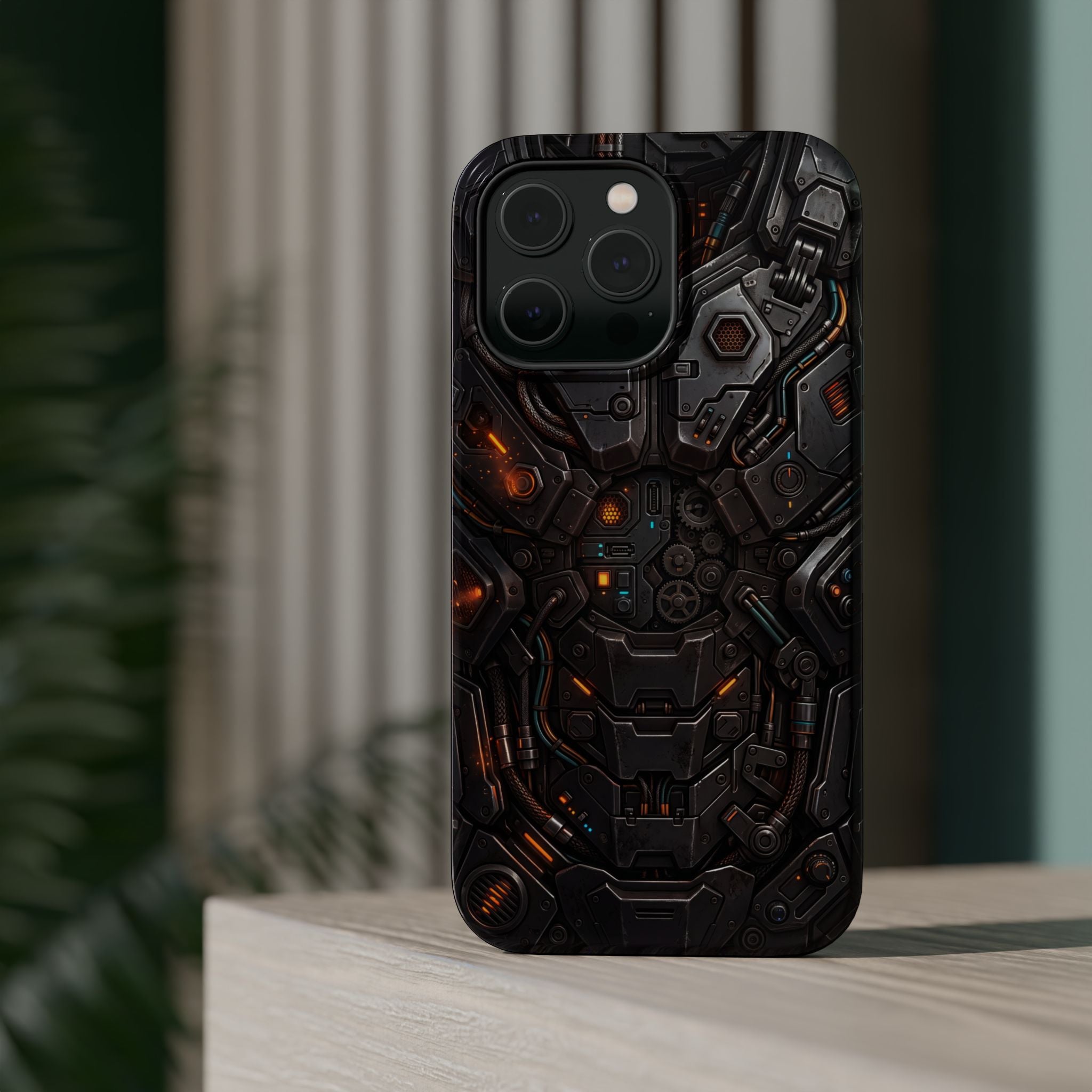 Mech Armor Phone Case — Industrial Circuit Wireless Charging Cover