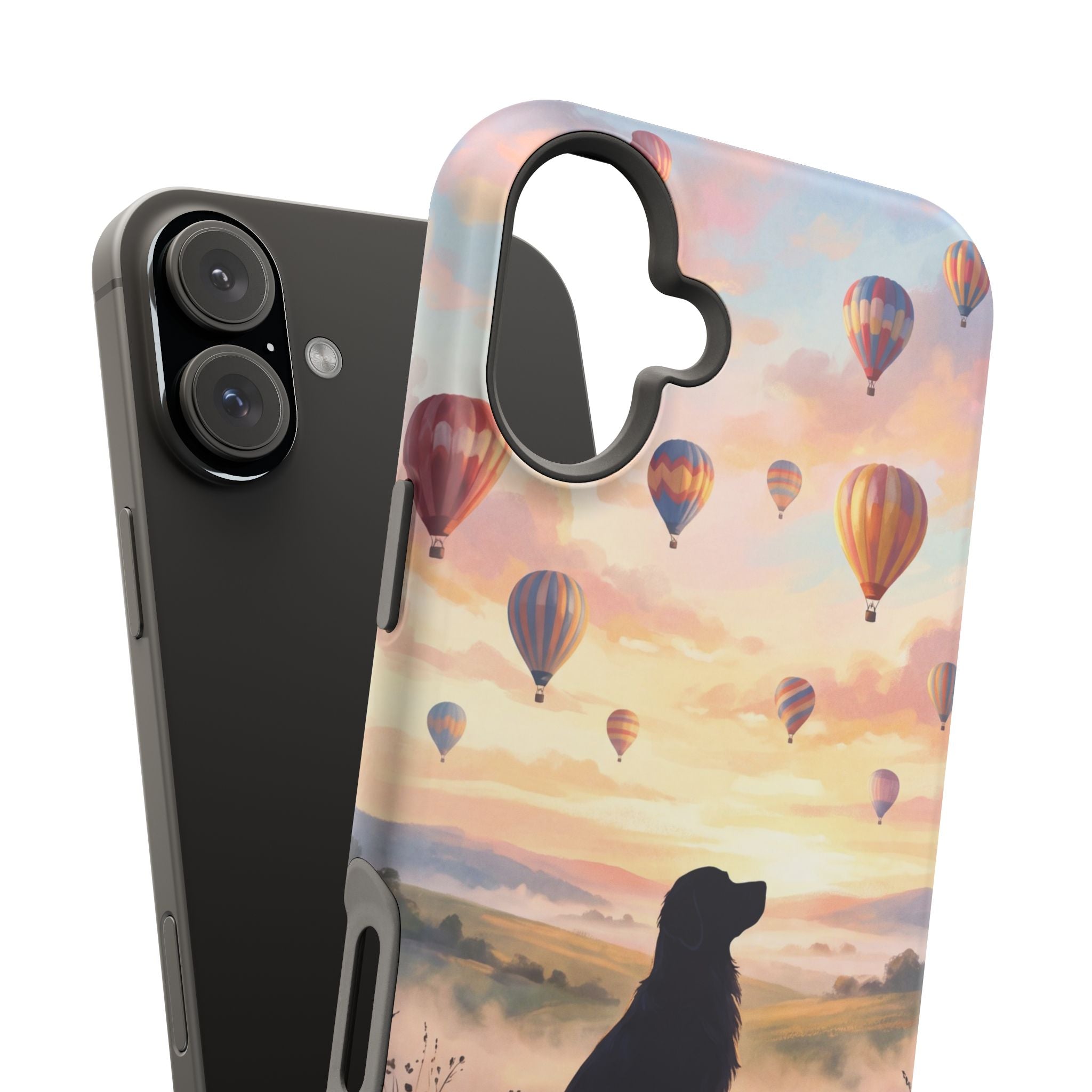 Personalized Golden Retriever Hot Air Balloon Phone Case — Wireless Charging Cover