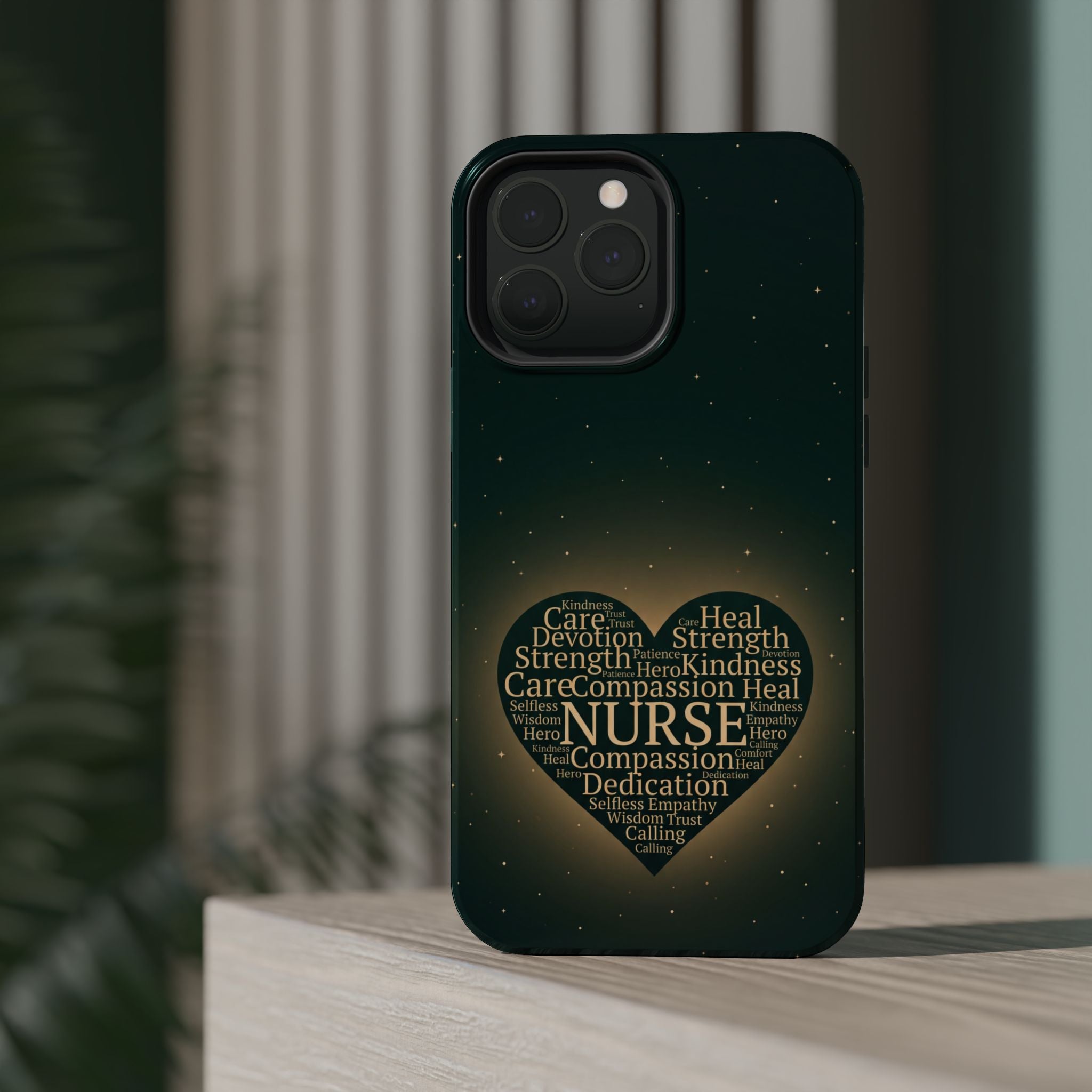 Nurse Heart Word and Art Phone Case — Impact-Resistant Wireless Charging Cover