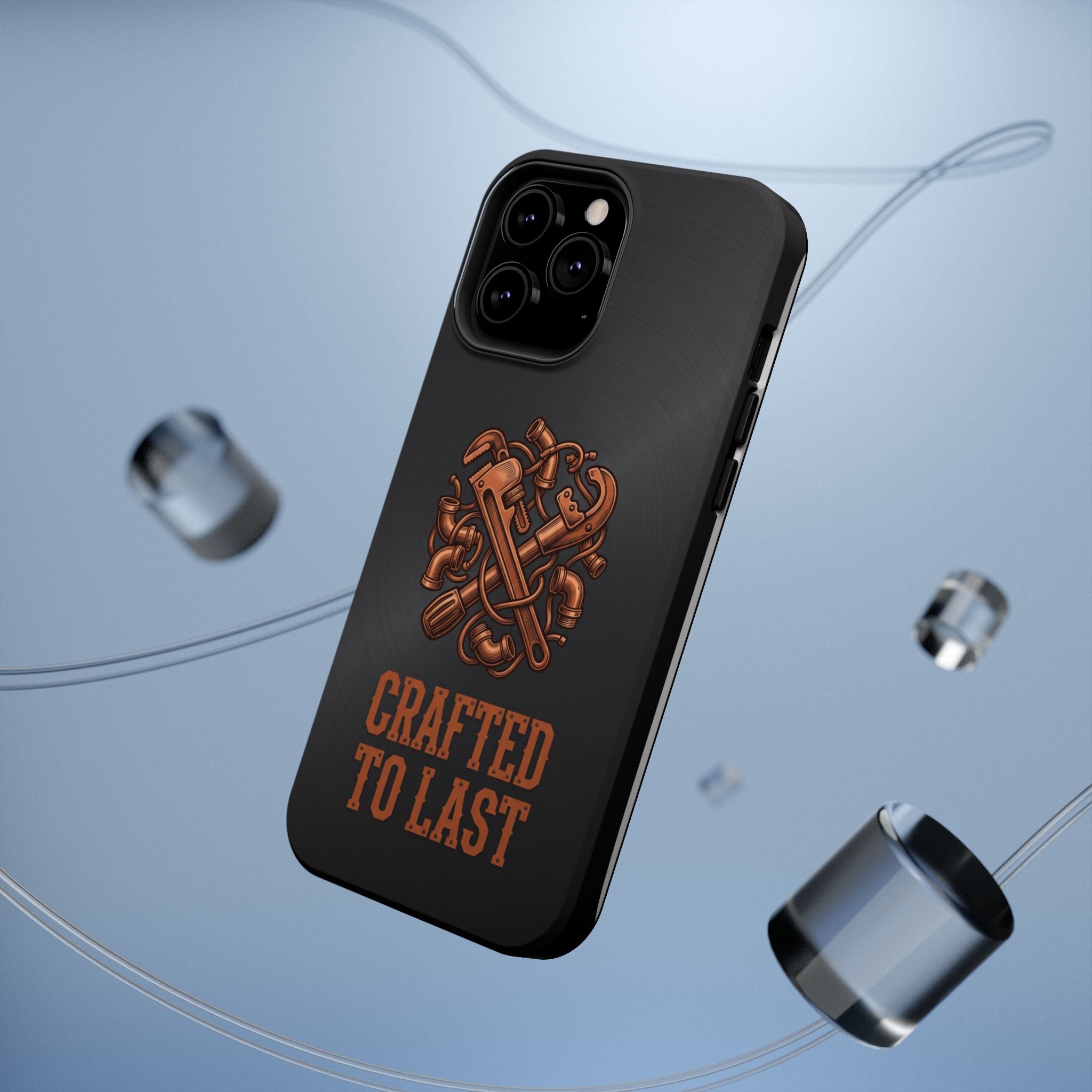 Crafted to Last Phone Case — Crossed Wrenches Wireless Charging Cover