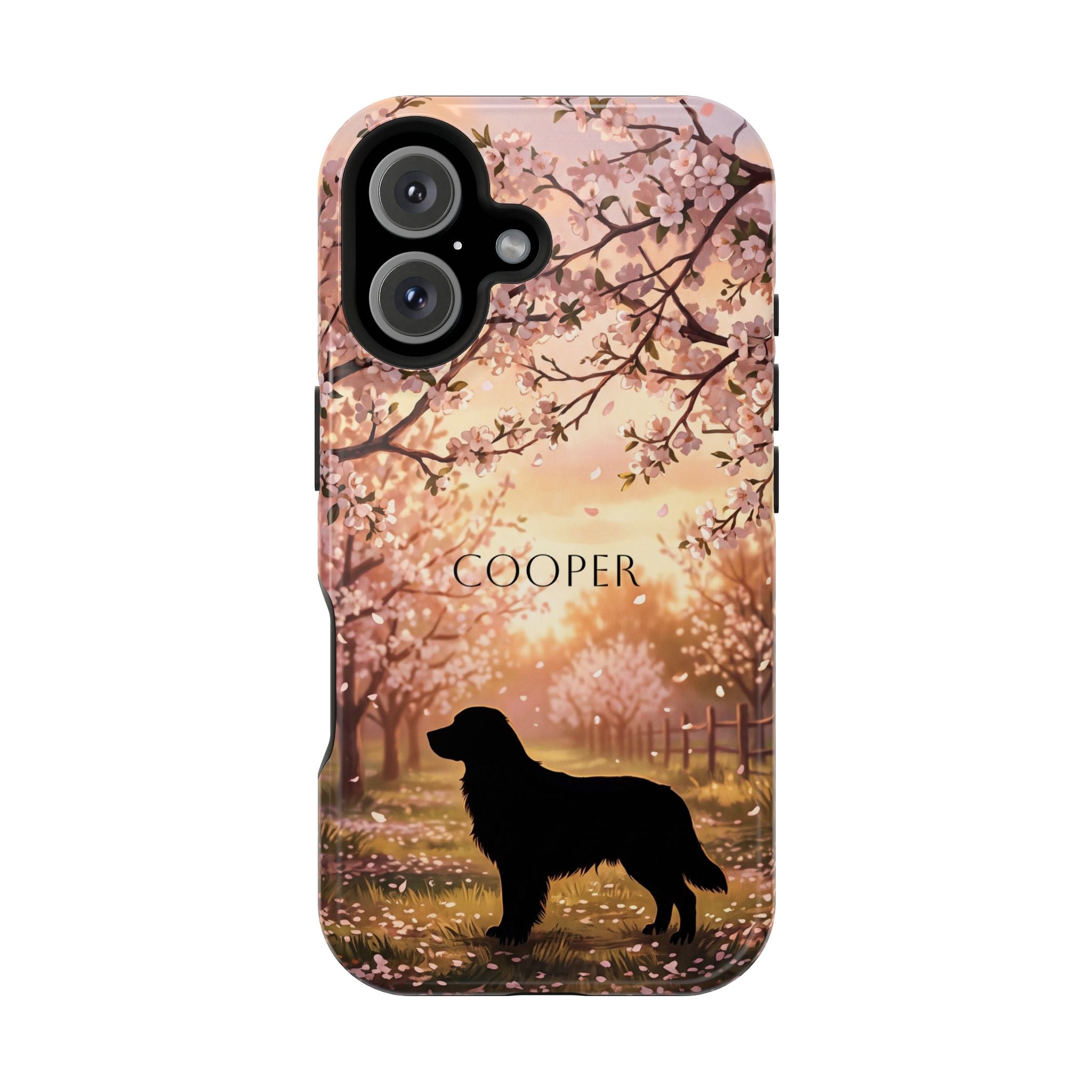 Personalized Golden Retriever Autumn Forest Phone Case — Wireless Charging Cover