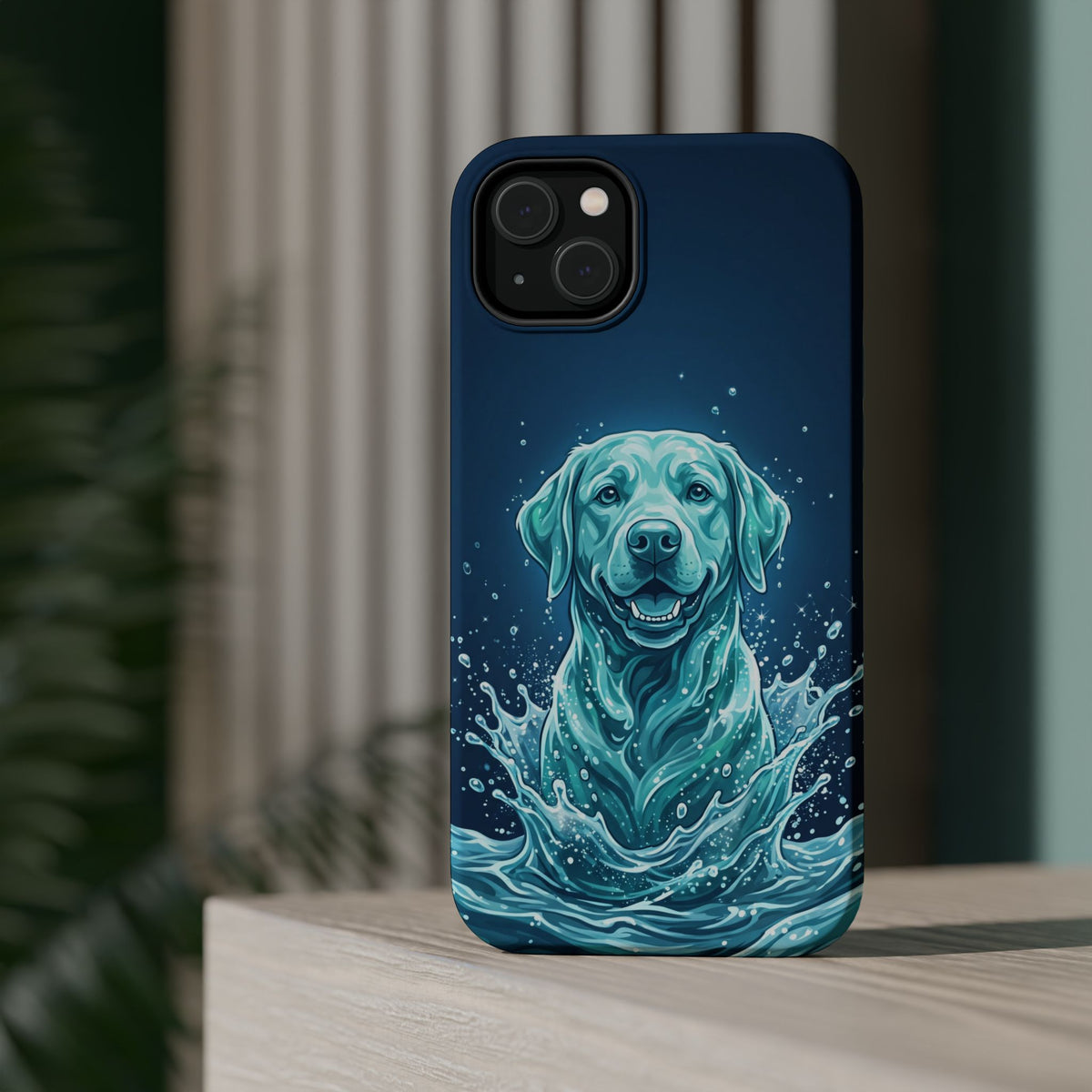 Water Splash Labrador Phone Case — Tough Magnetic Case with Wireless Charging