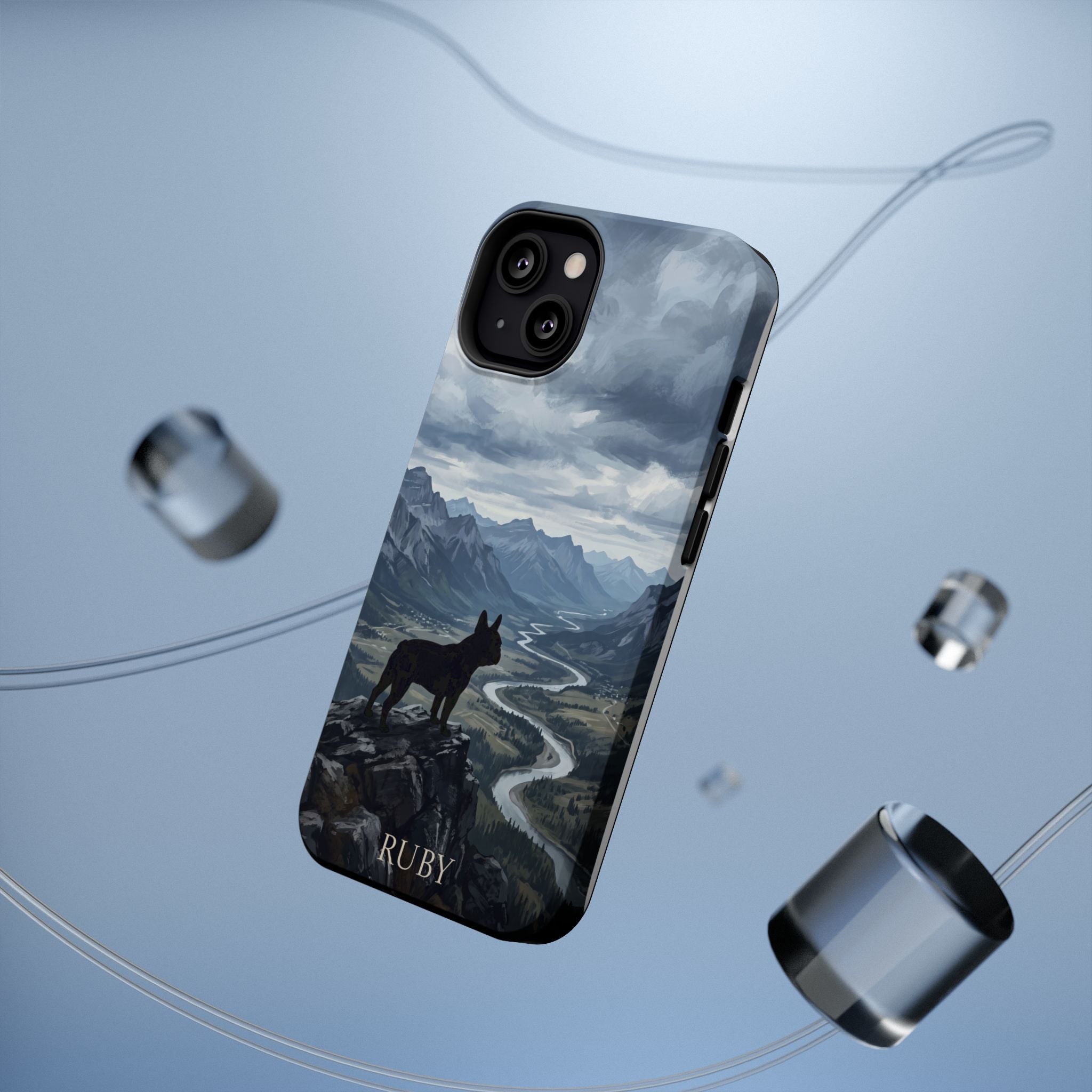 Personalized French Bulldog Mountain Valley Phone Case — Wireless Charging Cover