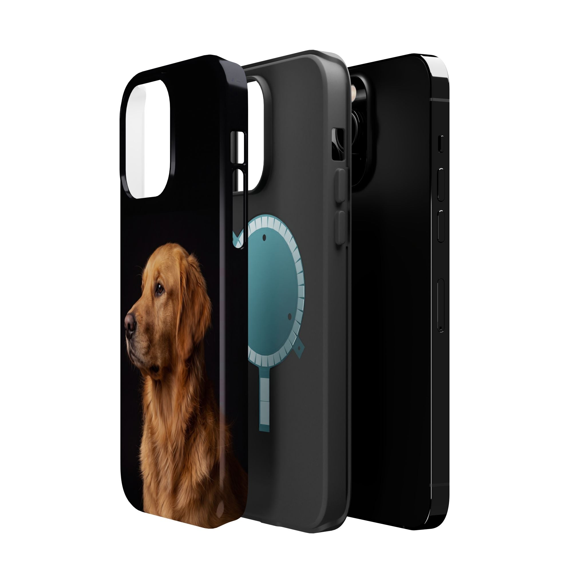 Golden Retriever Portrait Phone Case — Impact-Resistant Wireless Charging Cover