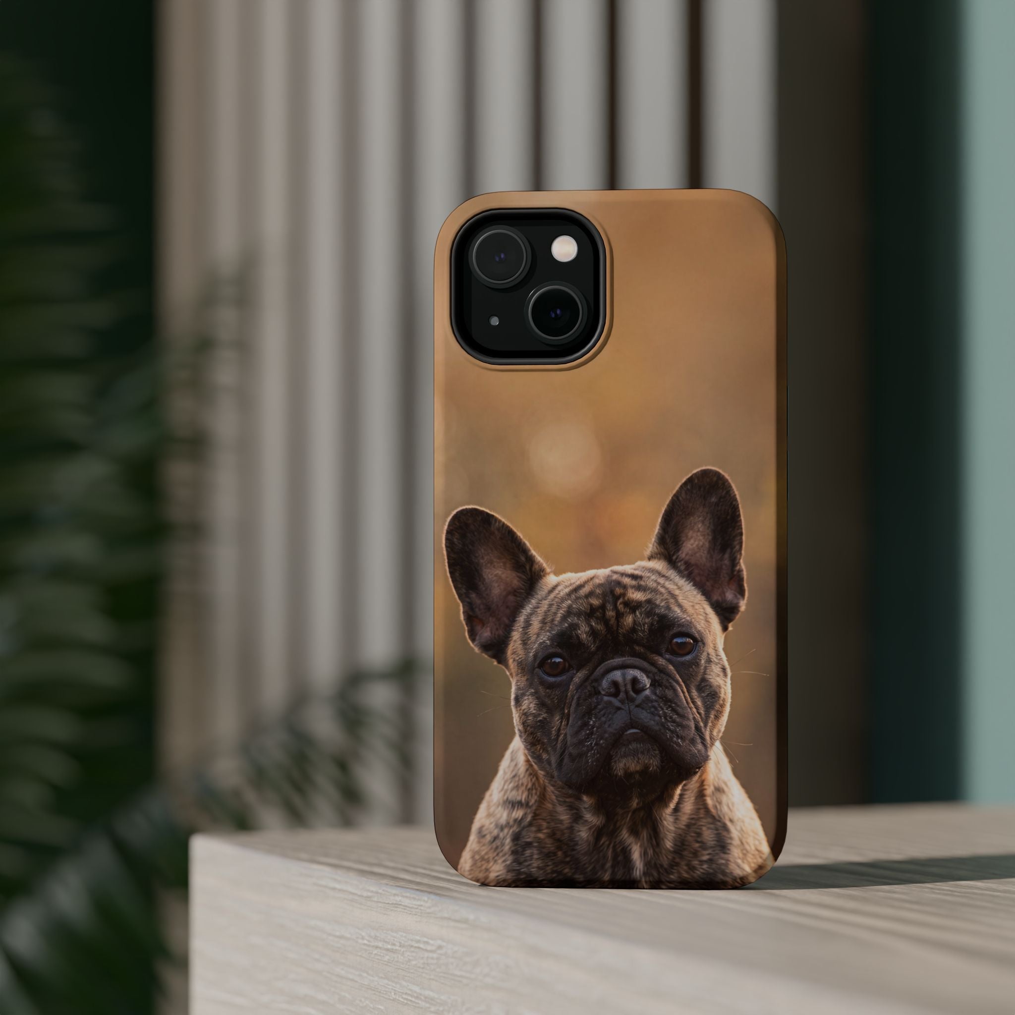 Brindle French Bulldog Phone Case — Impact-Resistant Wireless Charging Cover