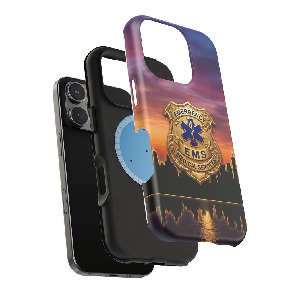EMS Badge Sunset Skyline Phone Case — Magnetic Wireless Charging Cover
