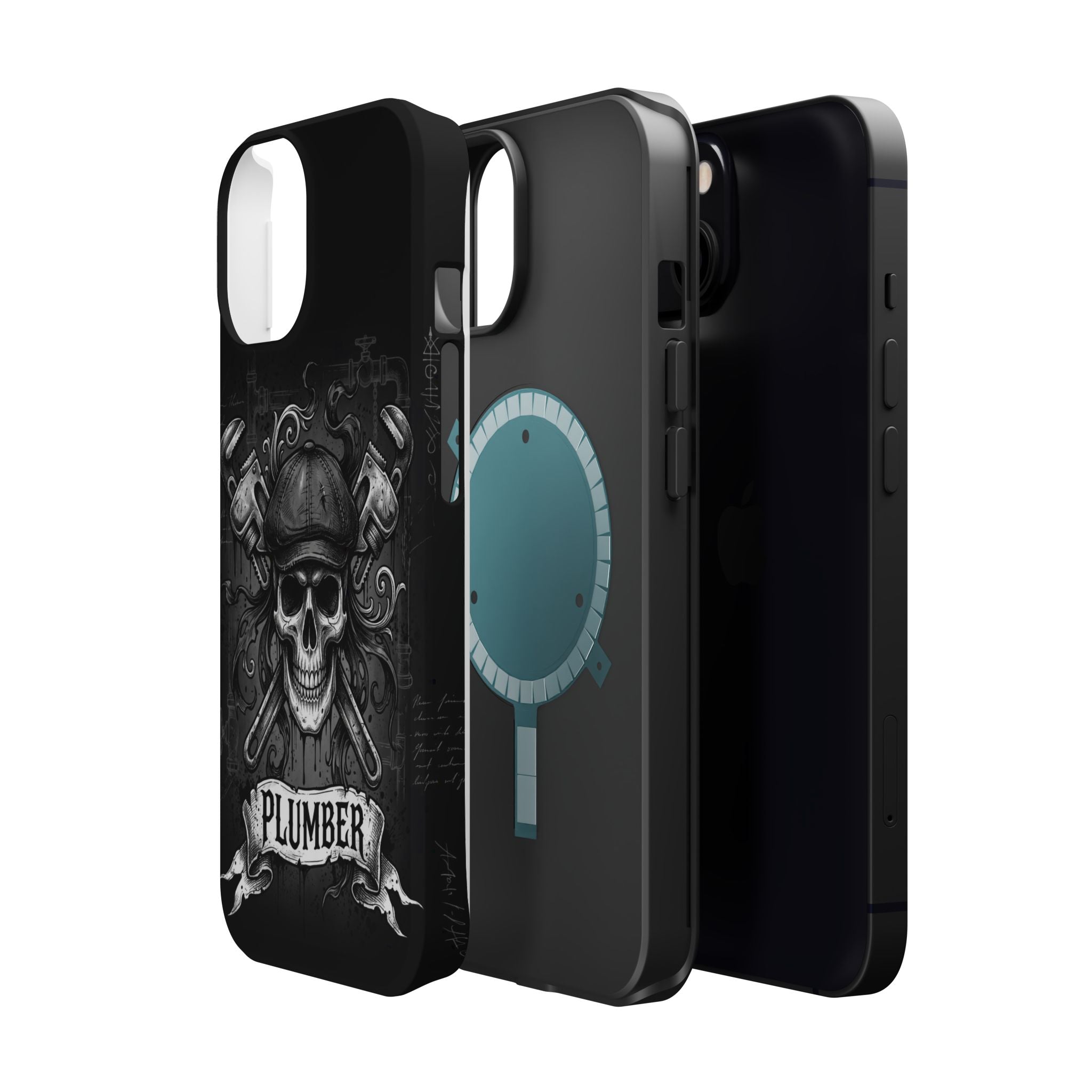 Skull & Wrenches Plumber Phone Case — Wireless Charging Cover