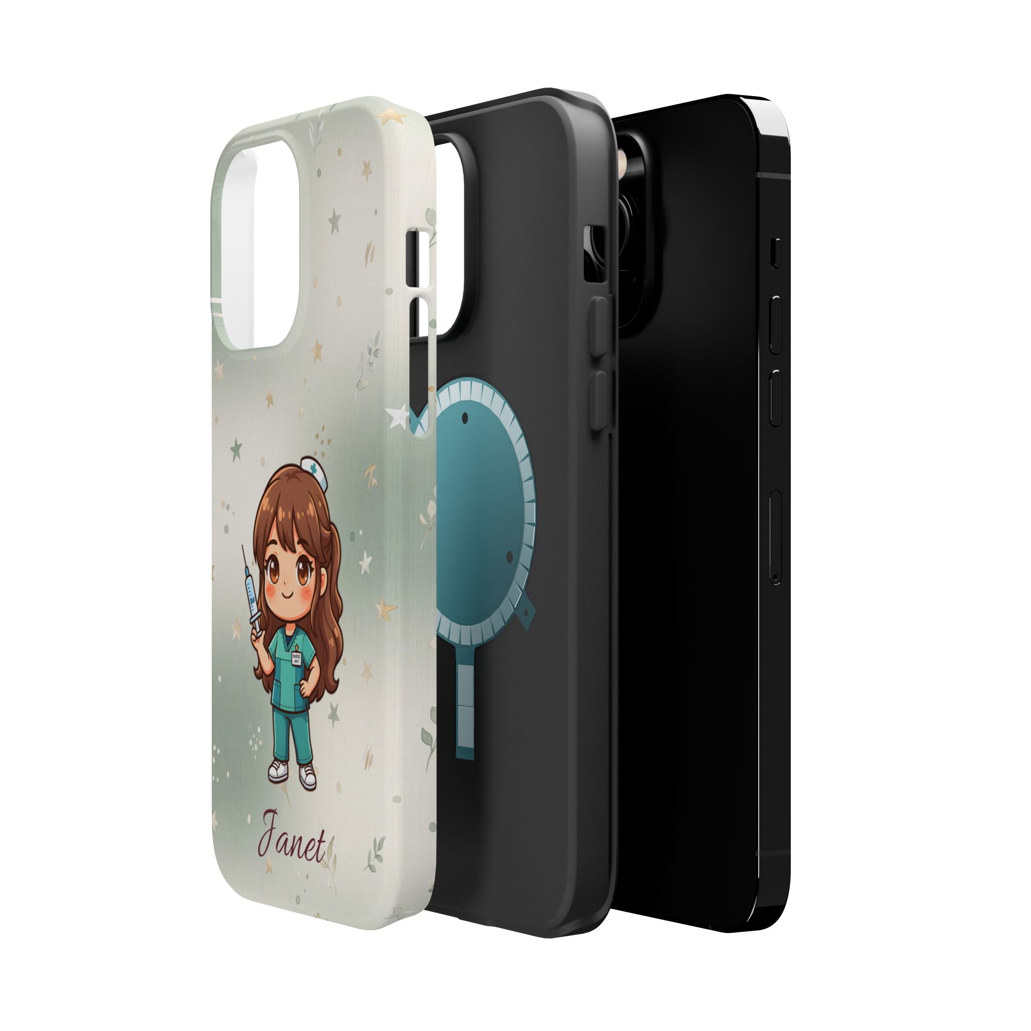 Personalized Nurse with Syringe Phone Case — Wireless Charging Cover