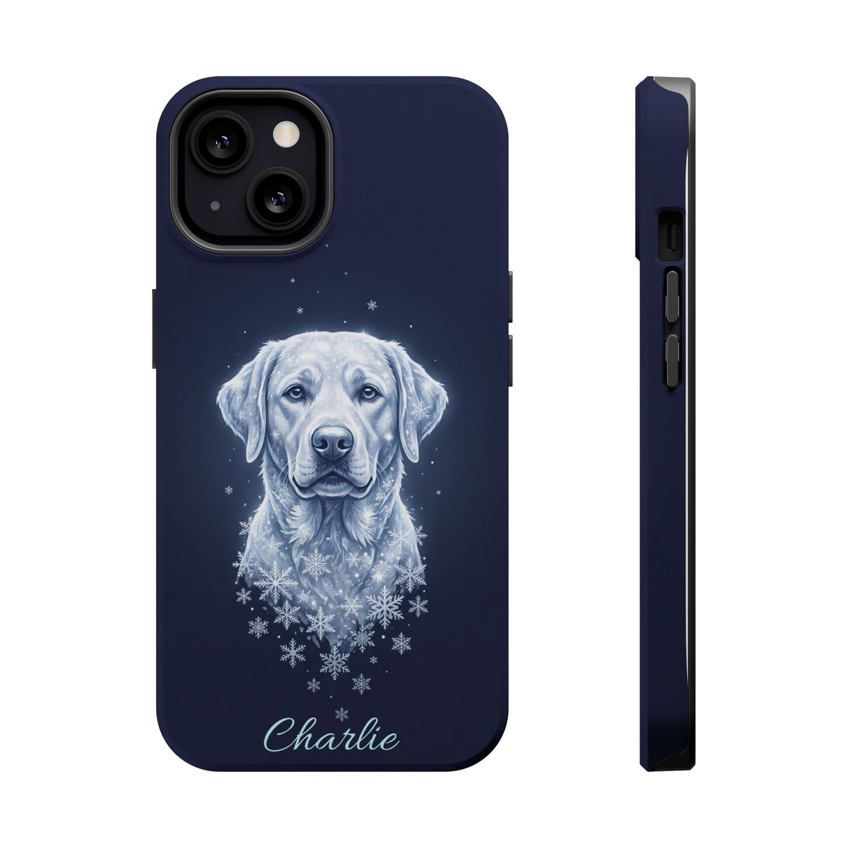 Personalized Winter Snowflake Labrador Phone Case — Tough Magnetic Case with Wireless Charging