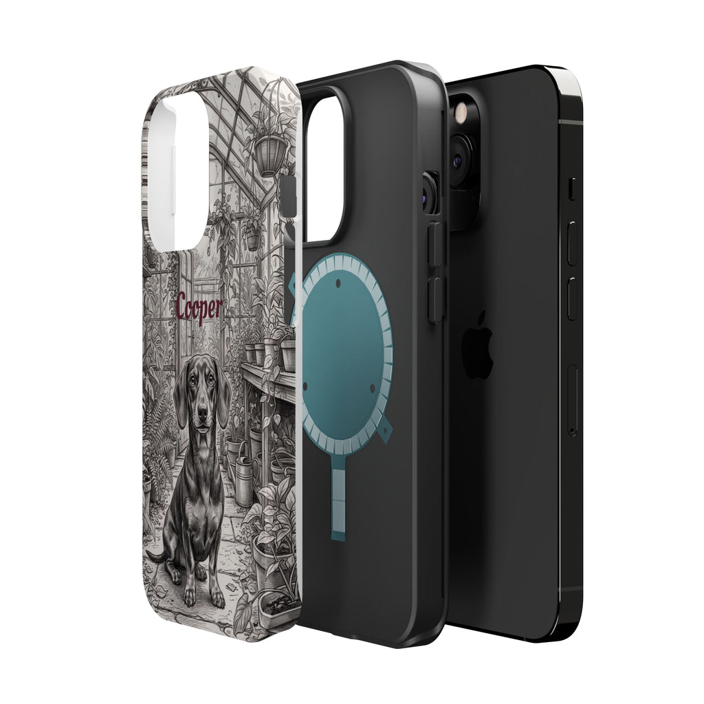 Personalized Dachshund Vintage Greenhouse Phone Case — Wireless Charging Cover