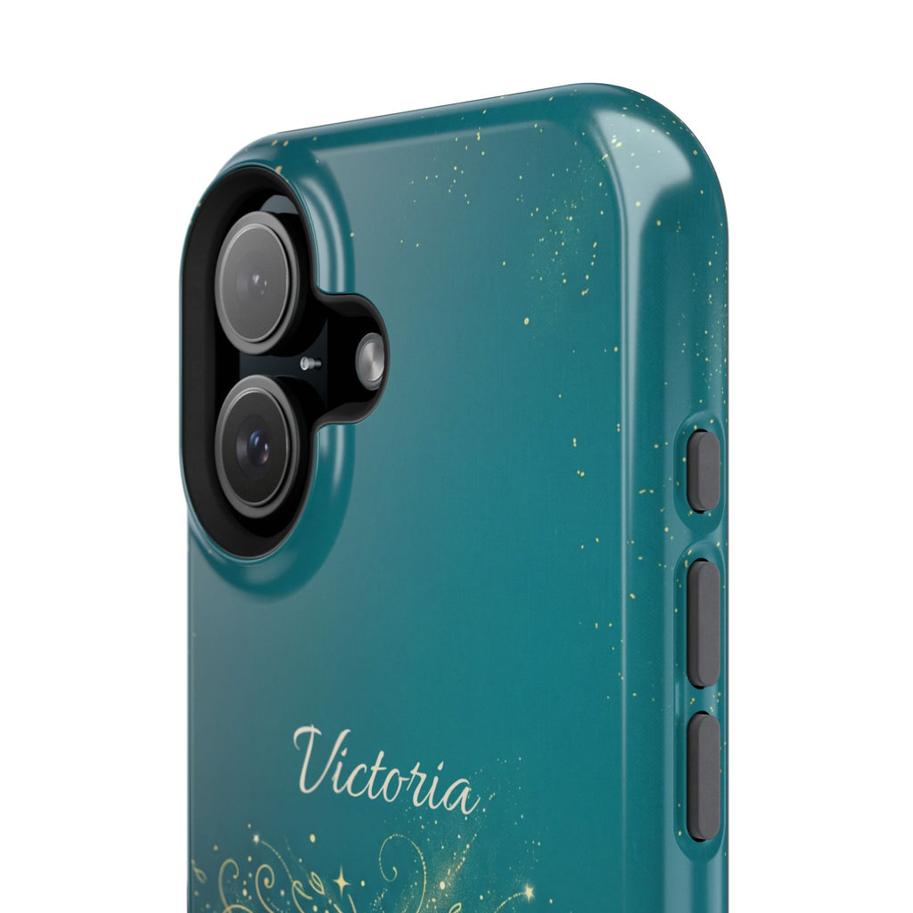 Personalized Teacher Heart Word Art Phone Case — Impact-Resistant Wireless Charging Cover
