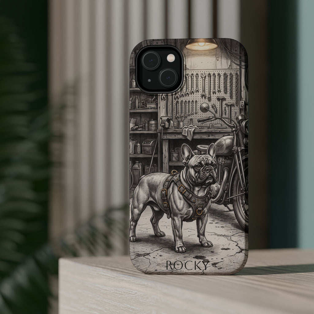 Personalized French Bulldog Vintage Street Phone Case — Wireless Charging Cover