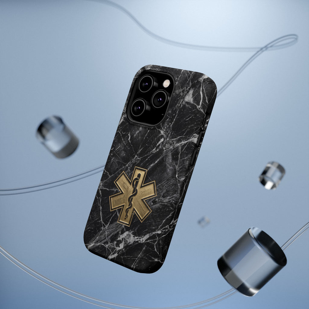 Paramedic/EMT Marble Phone Case — Magnetic Wireless Charging Cover