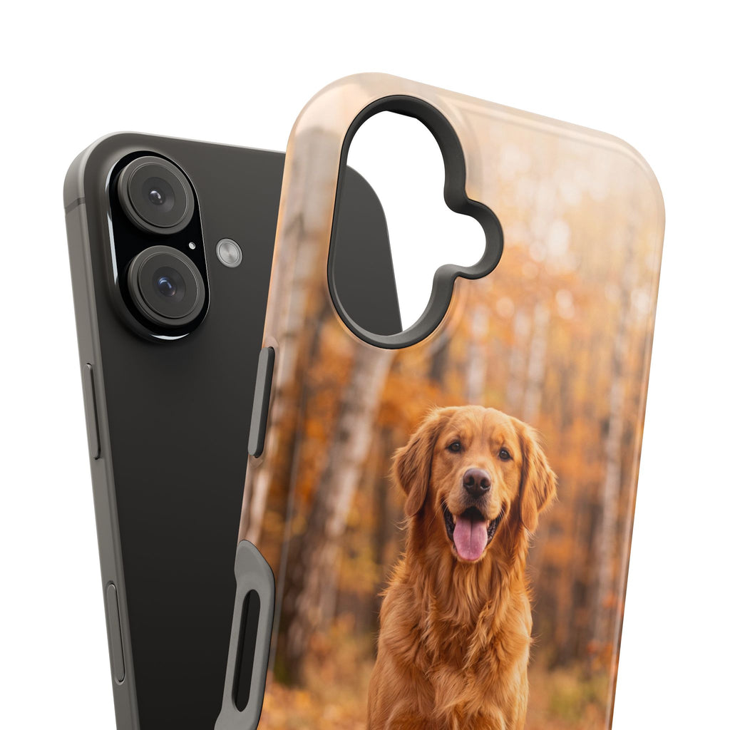 Autumn Golden Retriever Phone Case — Impact-Resistant Wireless Charging Cover