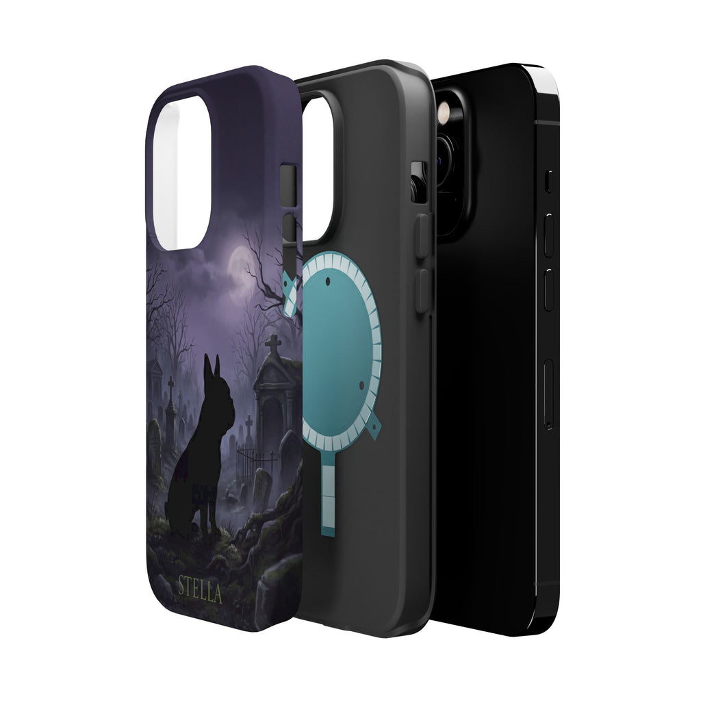 Personalized French Bulldog Moonlit Graveyard Phone Case — Wireless Charging Cover