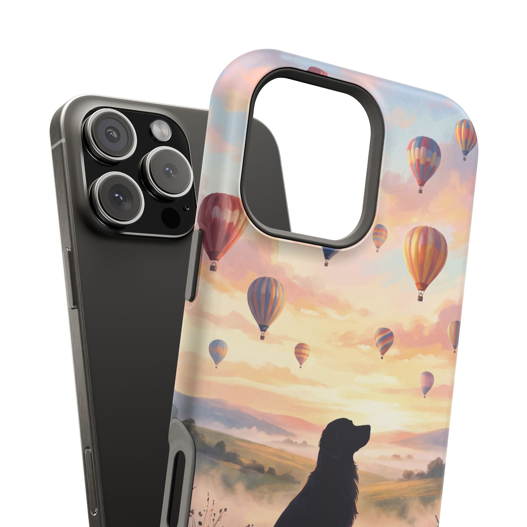 Personalized Golden Retriever Hot Air Balloon Phone Case — Wireless Charging Cover