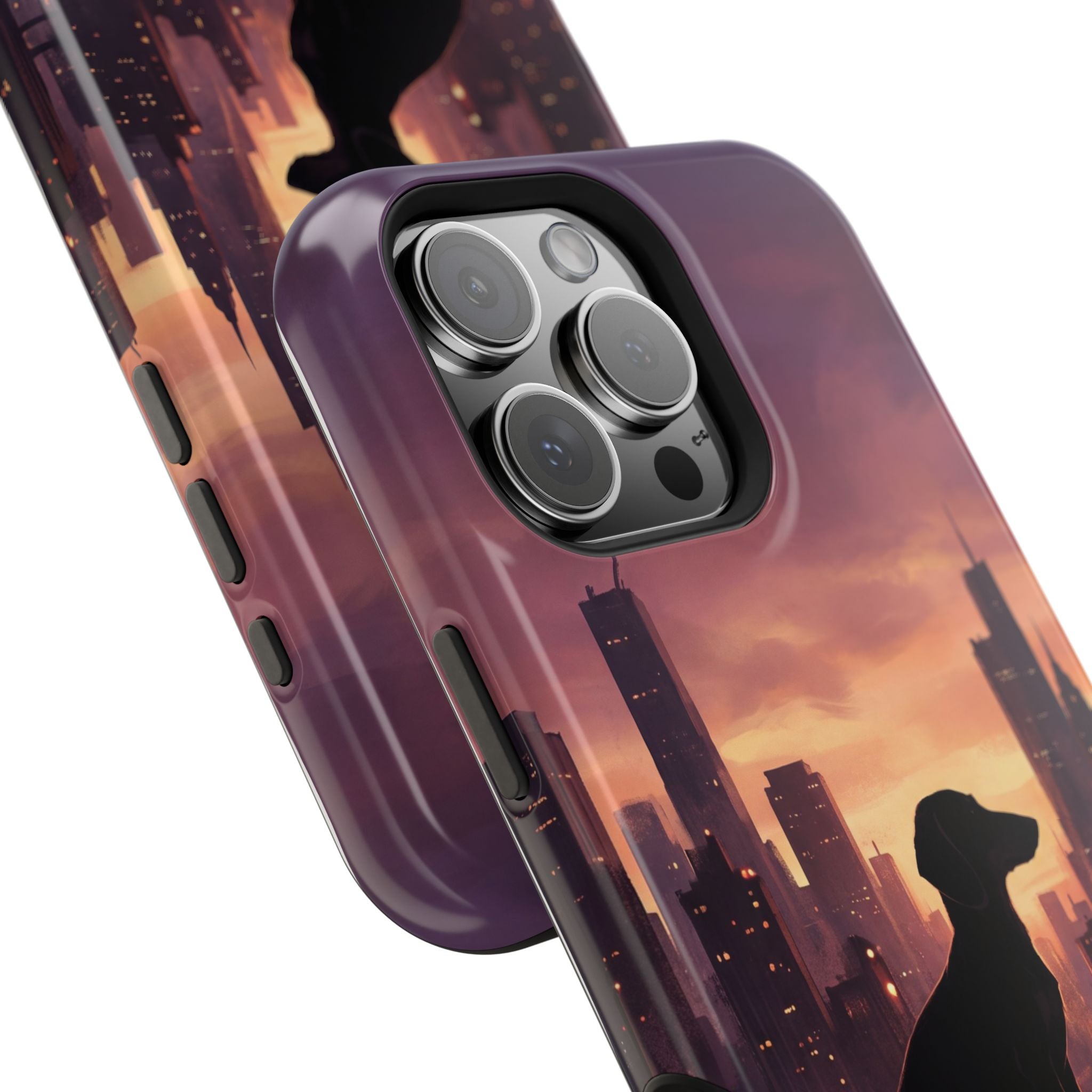 Personalized Dachshund City Skyline Phone Case — Wireless Charging Cover