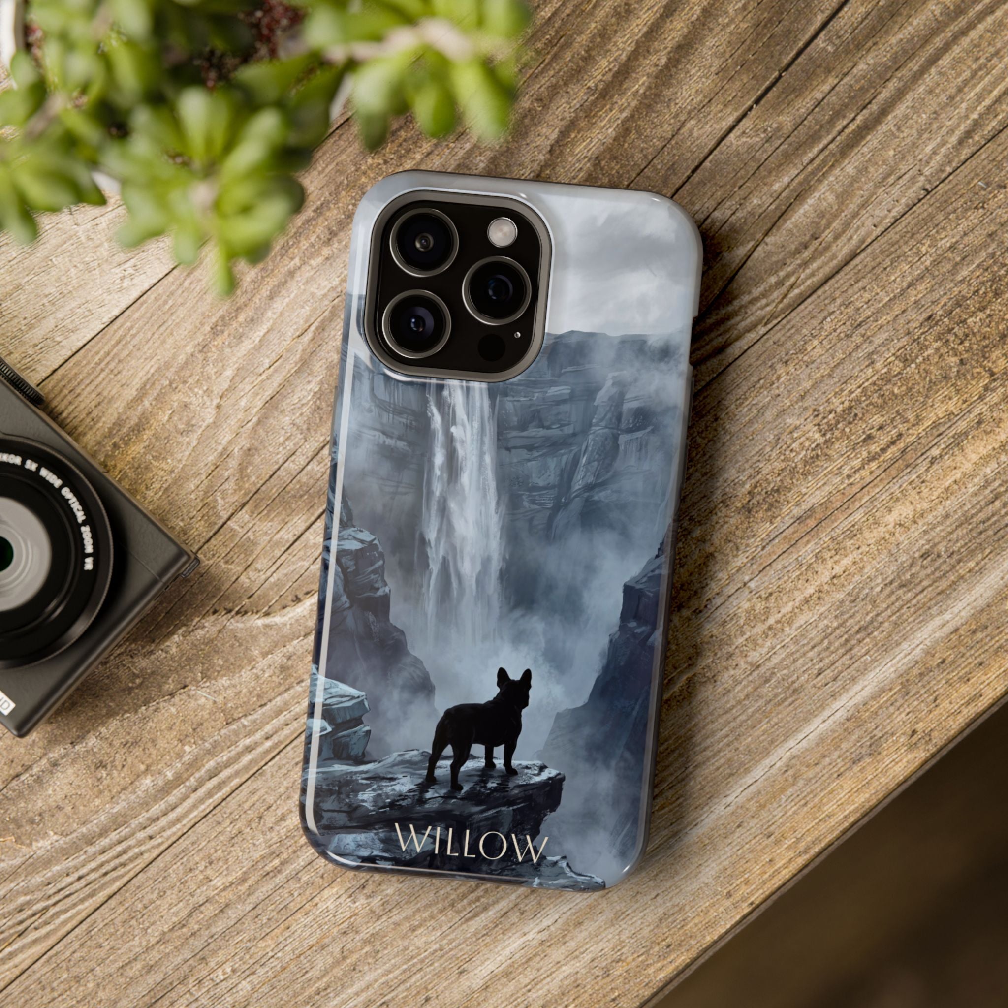 Personalized French Bulldog Misty Waterfall Phone Case — Wireless Charging Cover