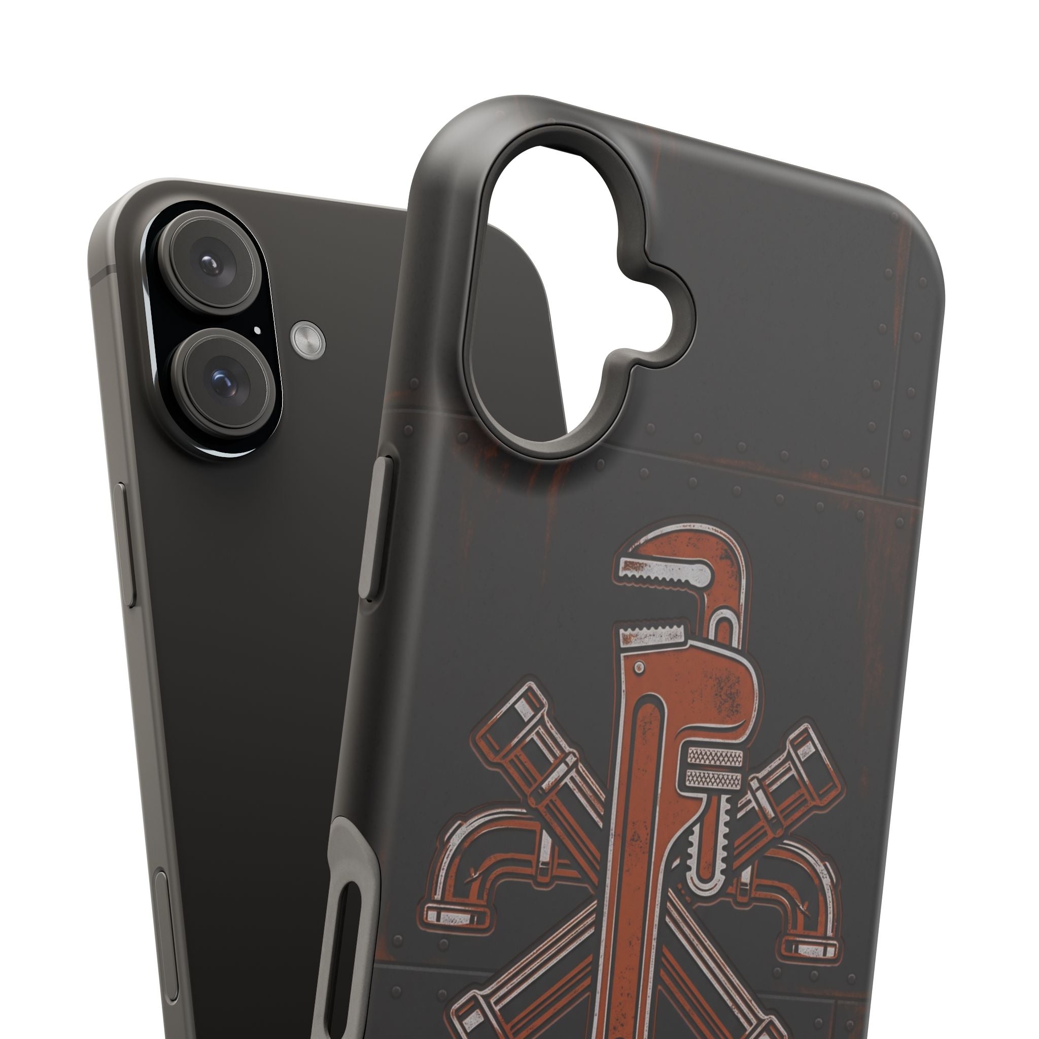 Tough By Trade Phone Case — Crossed Wrenches Wireless Charging Cover