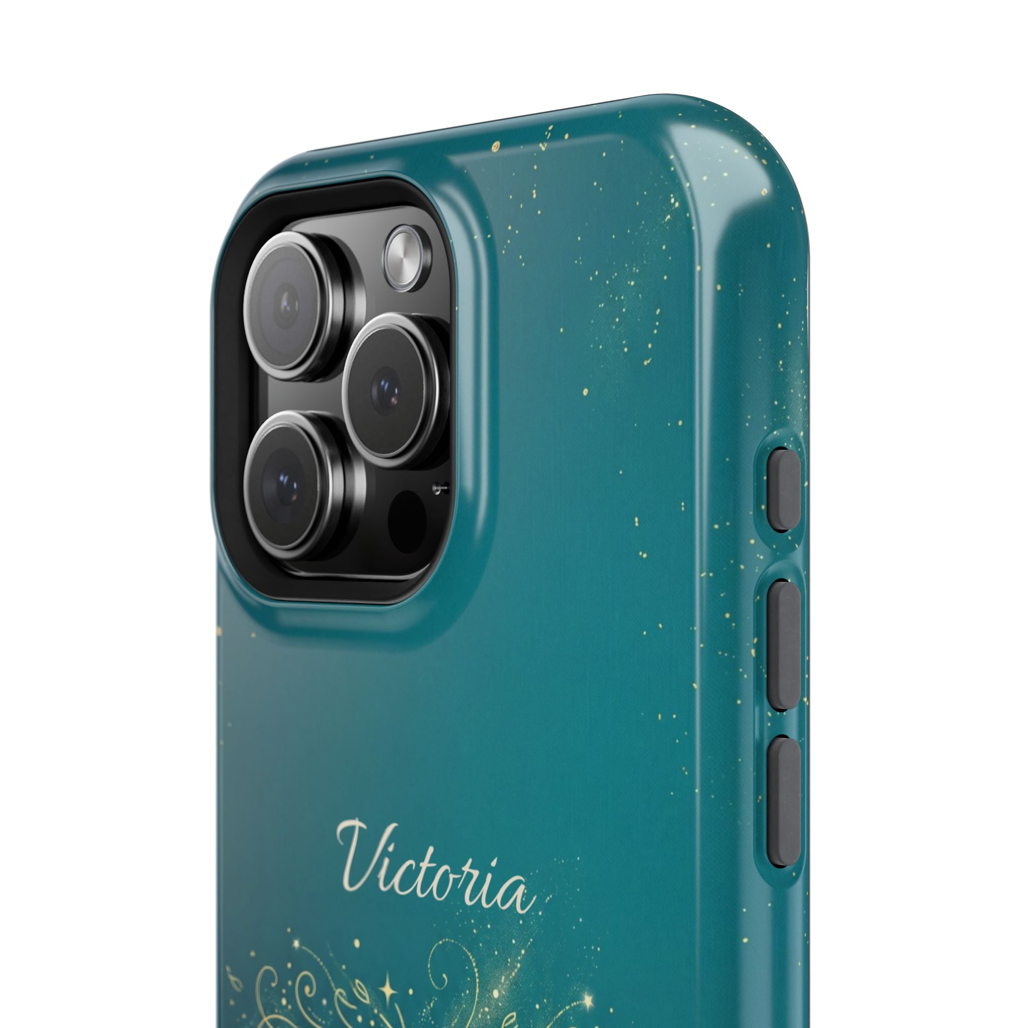 Personalized Teacher Heart Word Art Phone Case — Impact-Resistant Wireless Charging Cover