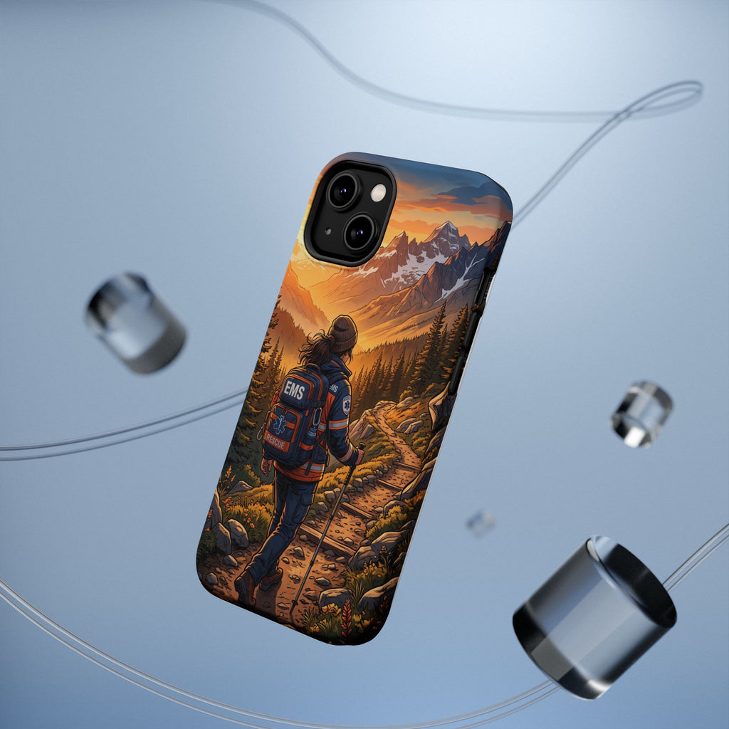 Paramedic/EMT Mountain Phone Case — Magnetic Wireless Charging Cover