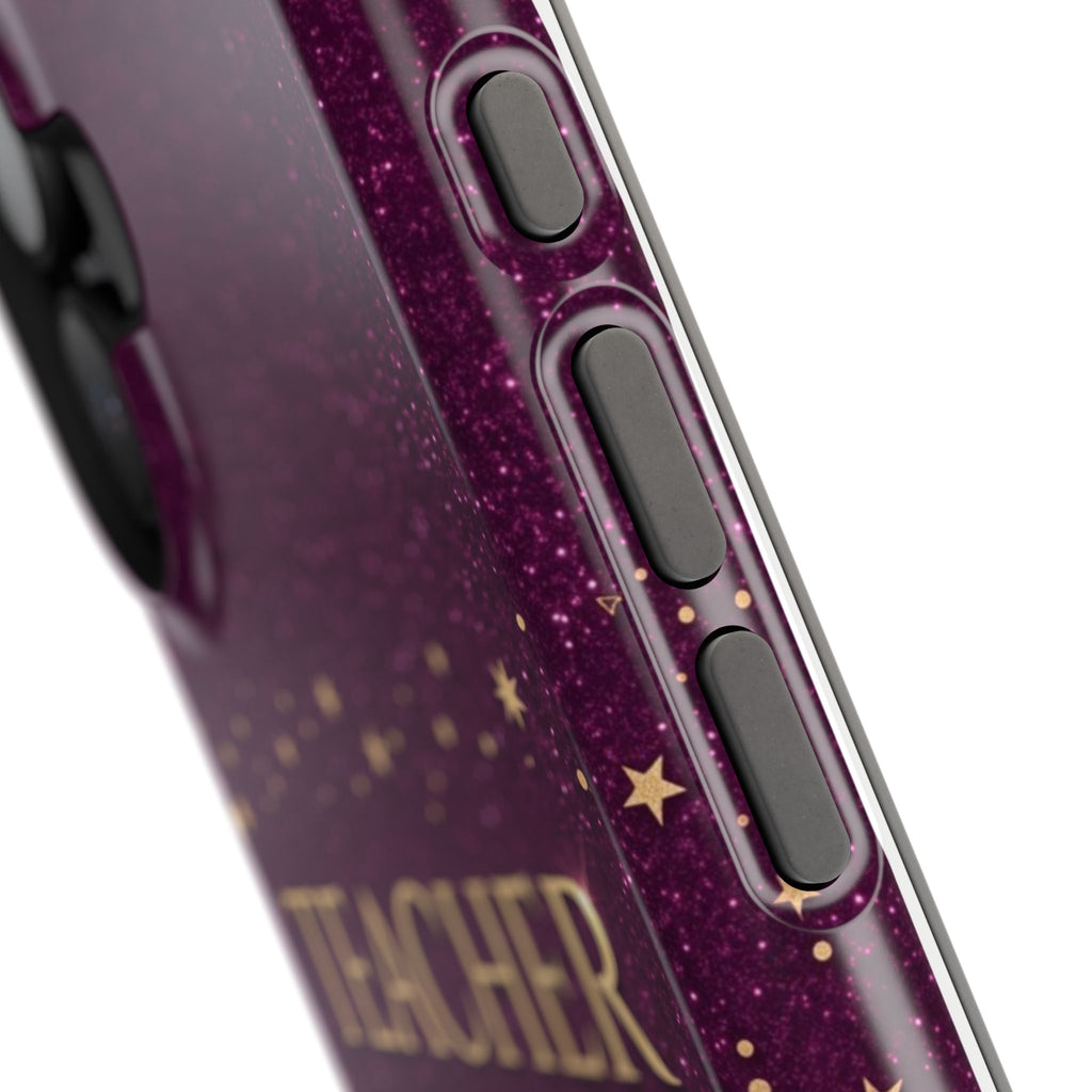 Teacher Life Glitter Butterfly Phone Case — Wireless Charging Cover