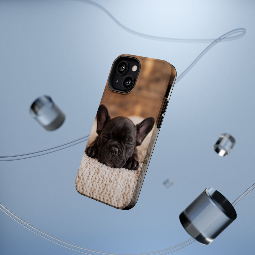 Sleepy French Bulldog Phone Case — Impact-Resistant Wireless Charging Cover