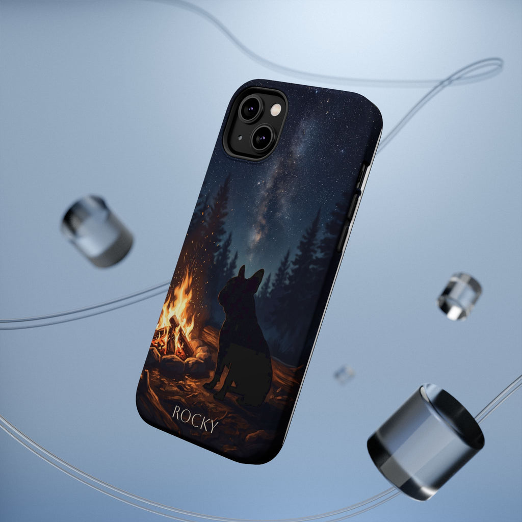 Personalized French Bulldog Campfire Phone Case — Wireless Charging Cover
