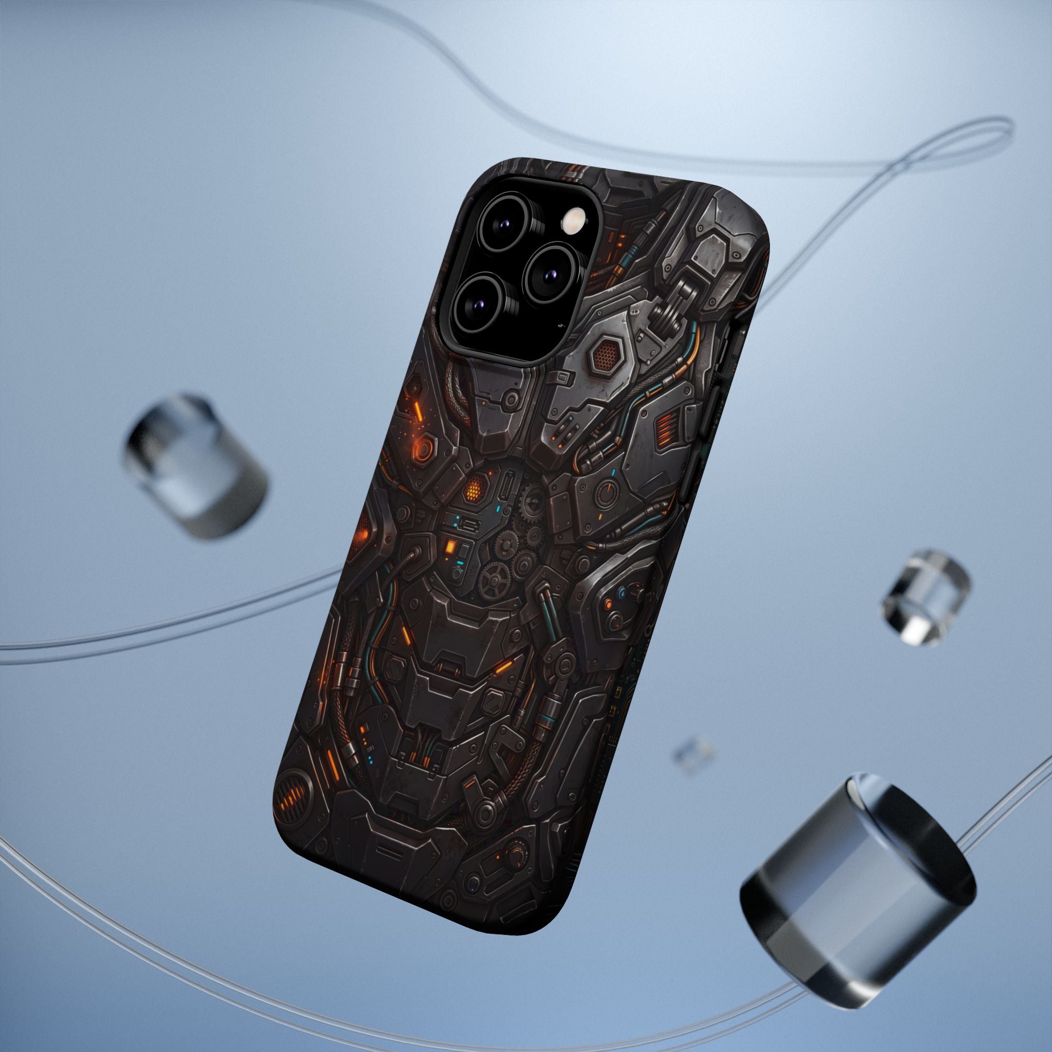 Mech Armor Phone Case — Industrial Circuit Wireless Charging Cover