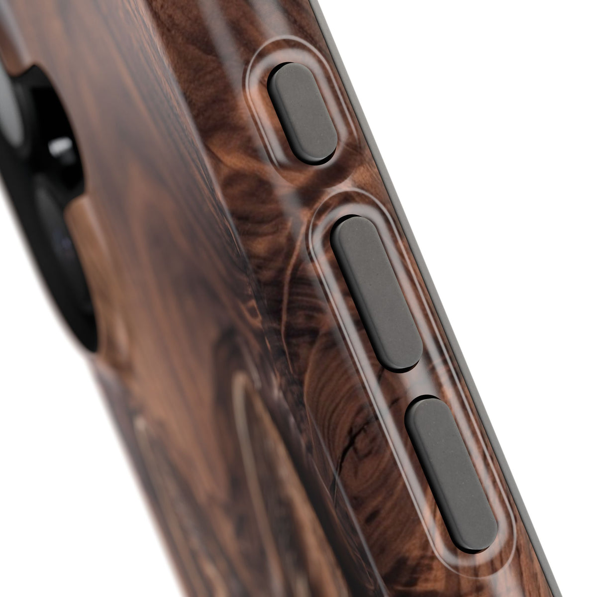 German Shepherd Phone Case | Carved Walnut Art — Tough Magnetic Case with Wireless Charging