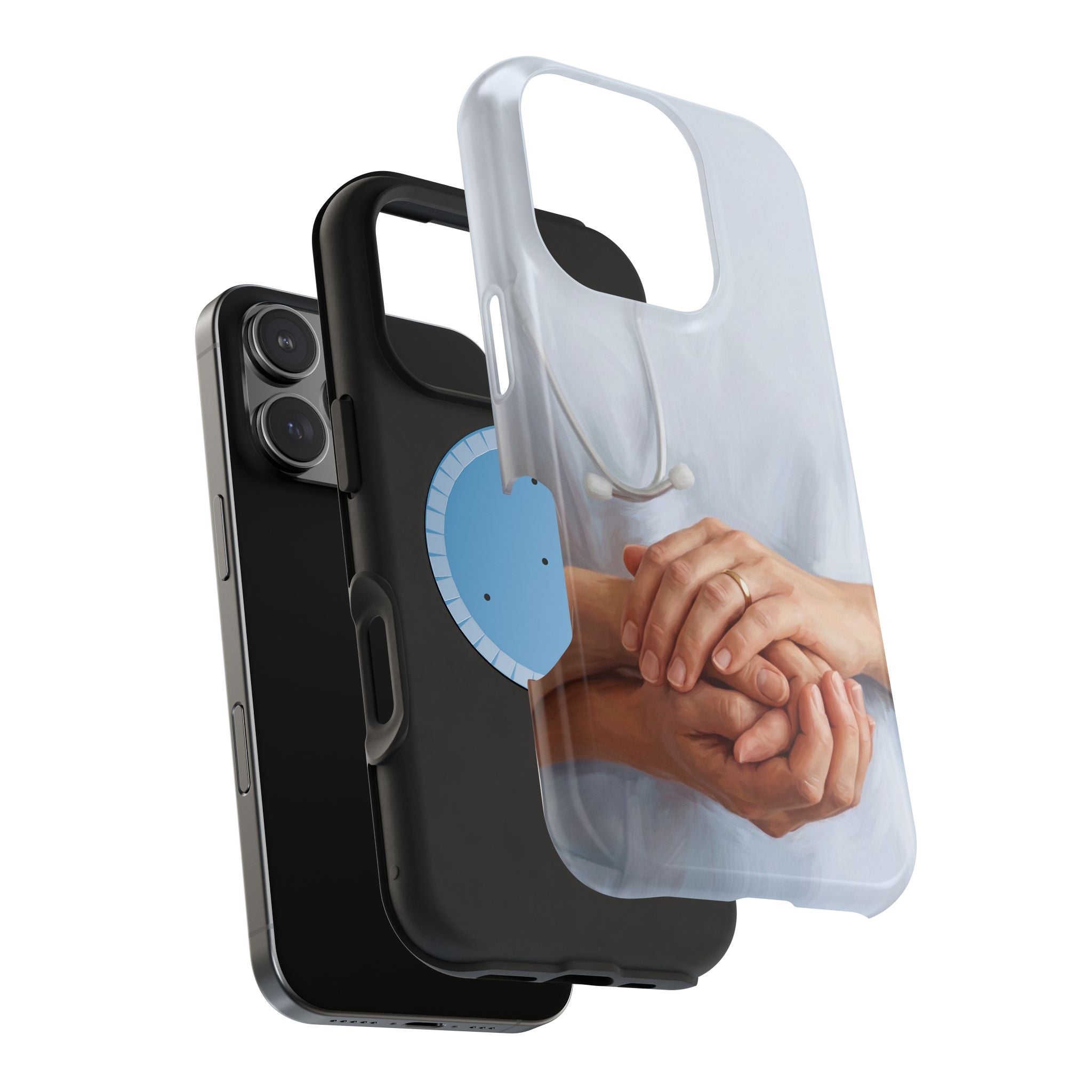 Impact-Resistant Phone Case — Caring Hands Wireless Charging Cover