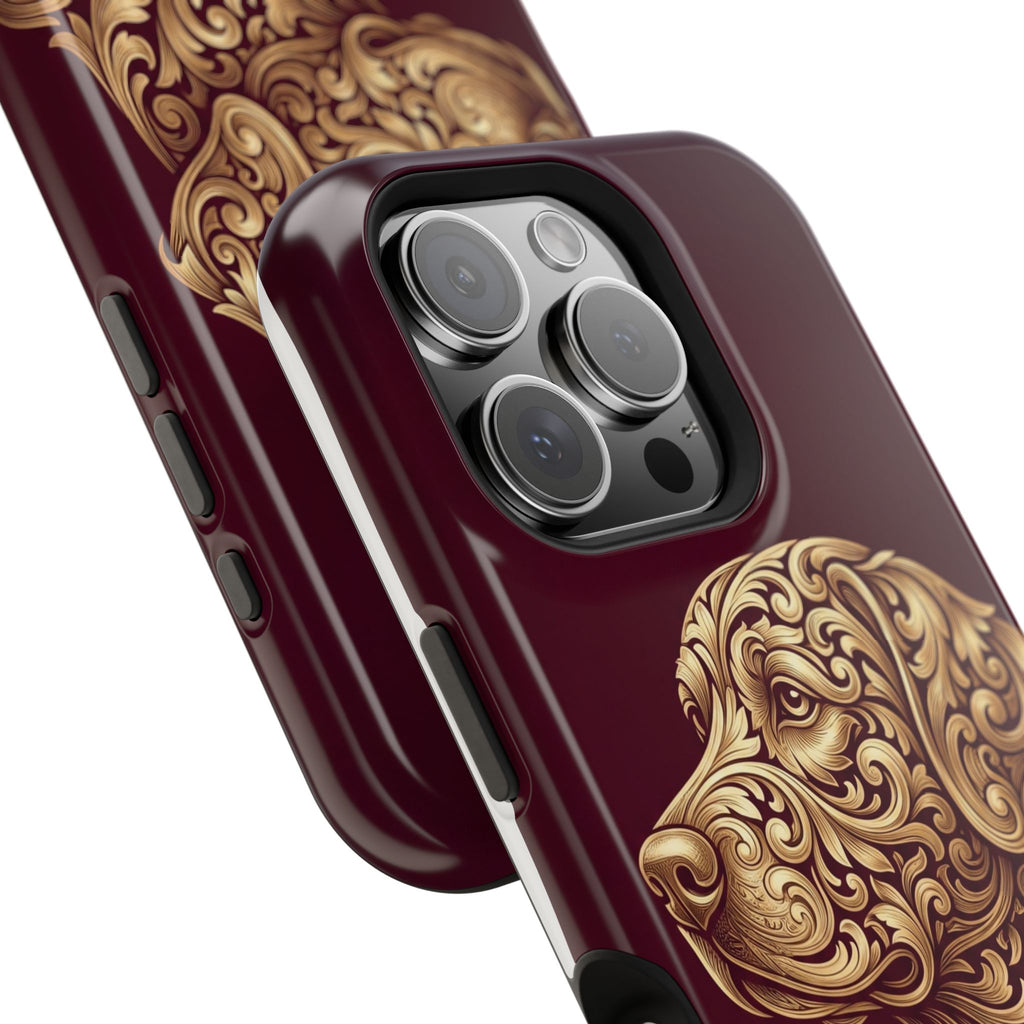 Personalized Gold Filigree Labrador Phone Case — Tough Magnetic Case with Wireless Charging