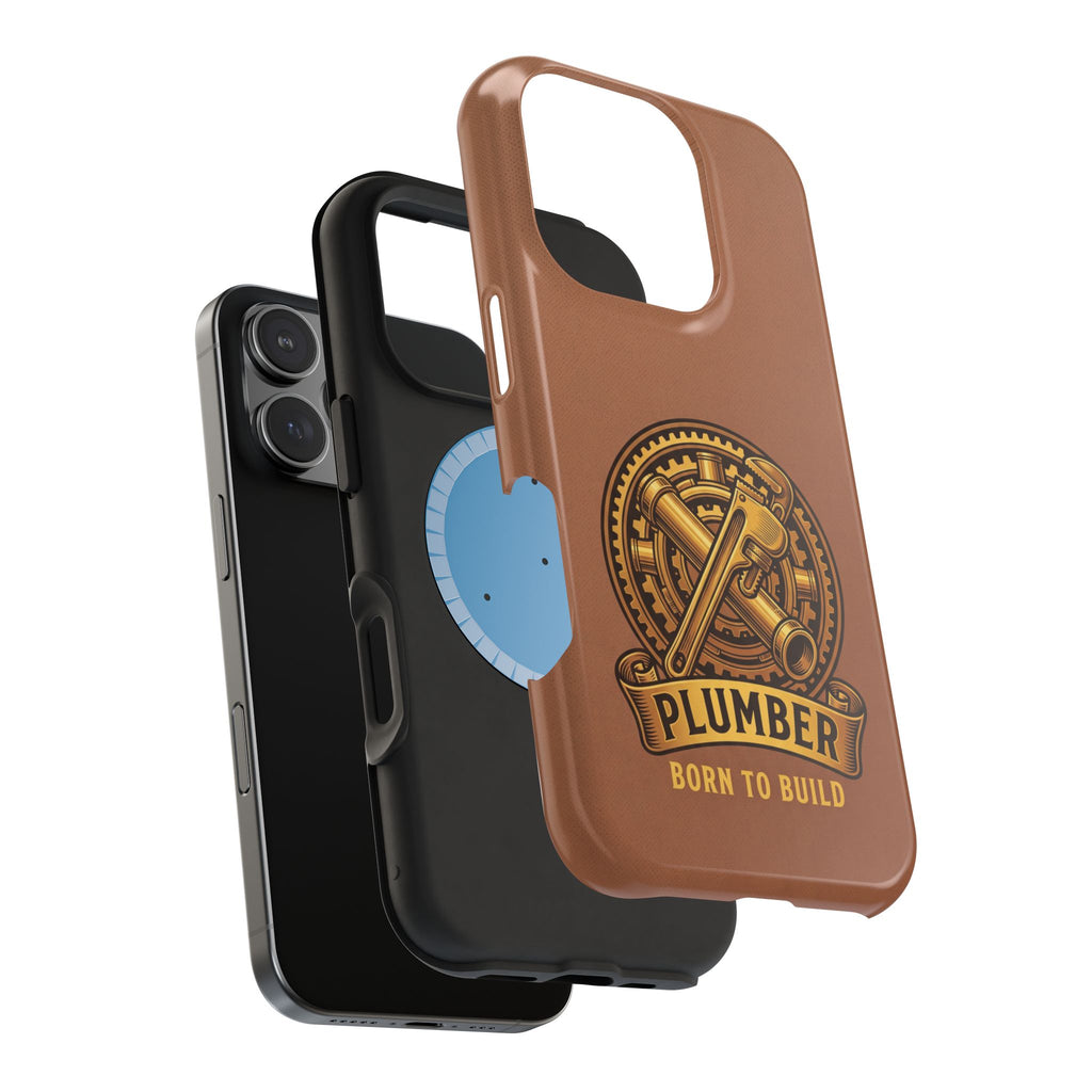 Plumber Born to Build Phone Case — Badge Wireless Charging Cover