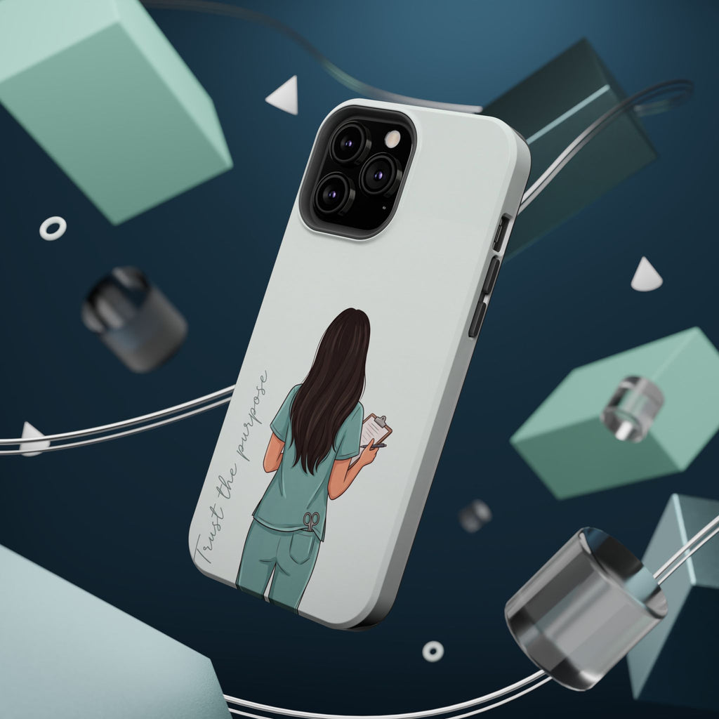 Nurse Illustration Phone Case — Impact-Resistant Wireless Charging Cover