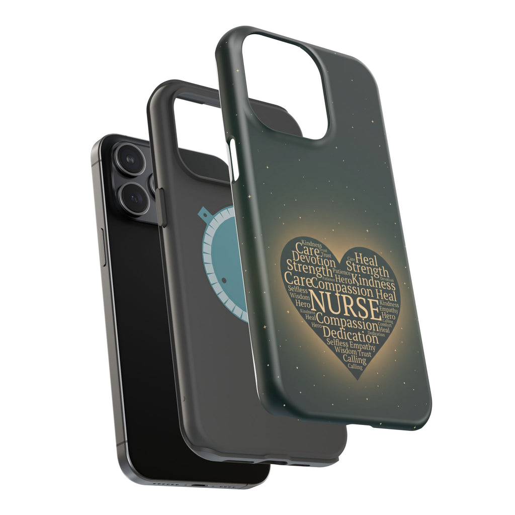 Nurse Heart Word and Art Phone Case — Impact-Resistant Wireless Charging Cover