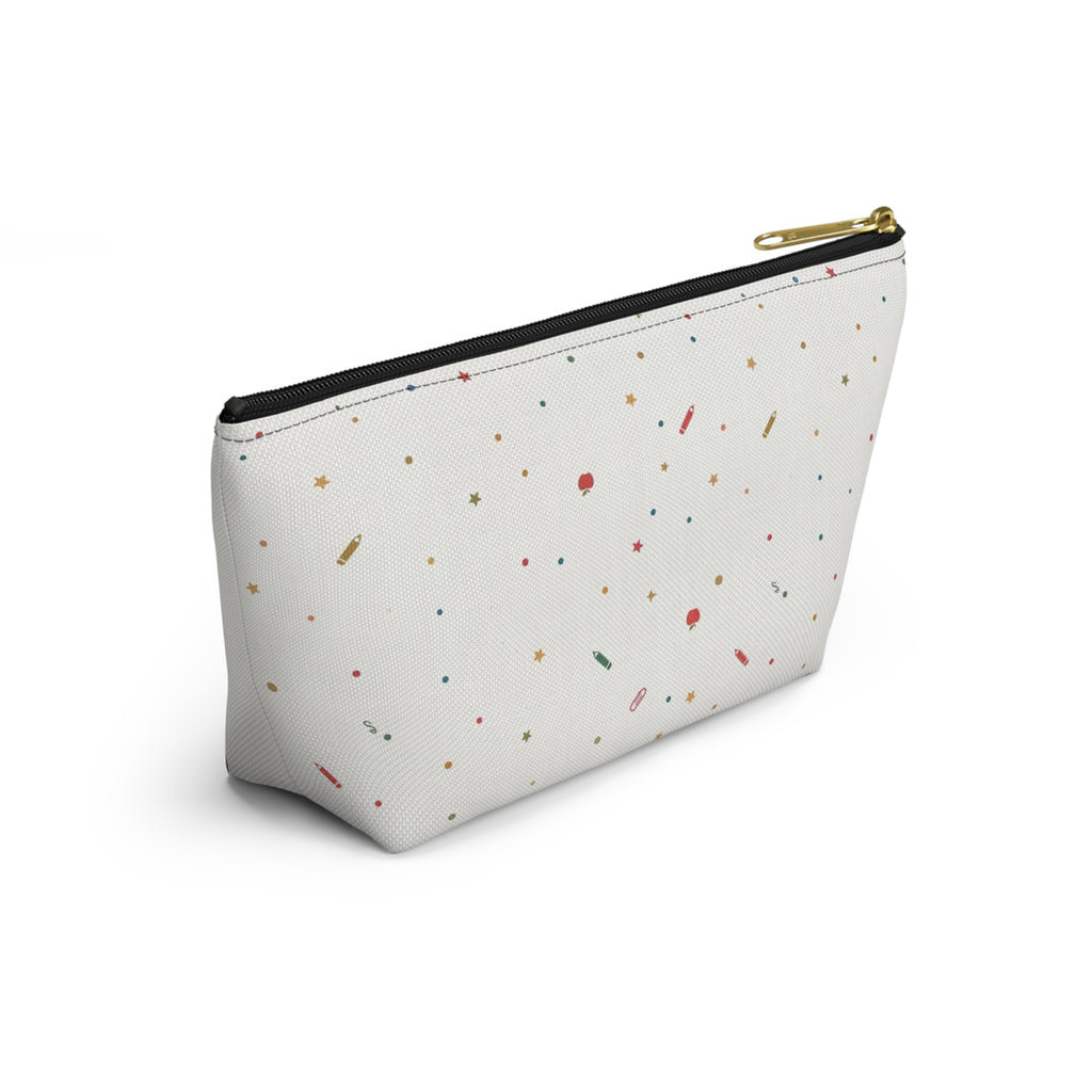 Inspire Teach Blonde Illustrated Teacher Pouch — T-Bottom Zipper Bag