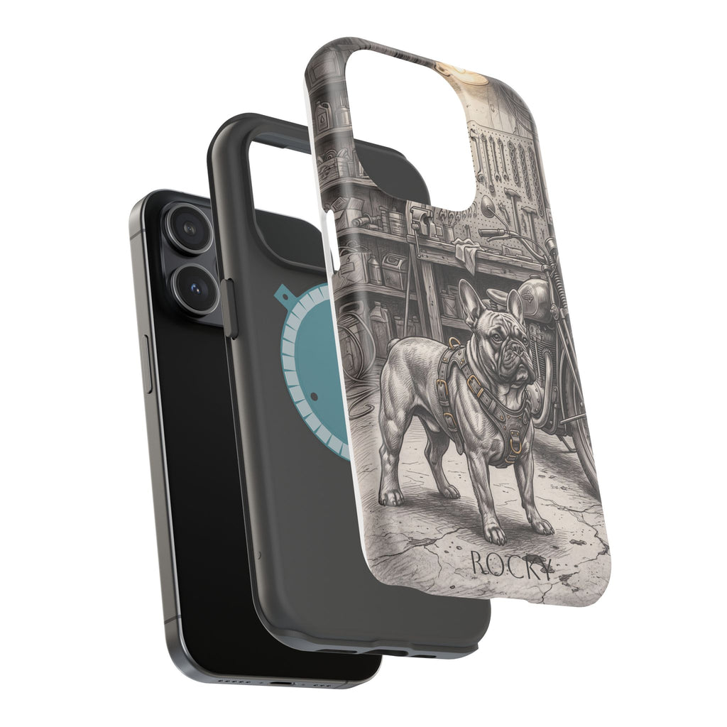Personalized French Bulldog Vintage Street Phone Case — Wireless Charging Cover