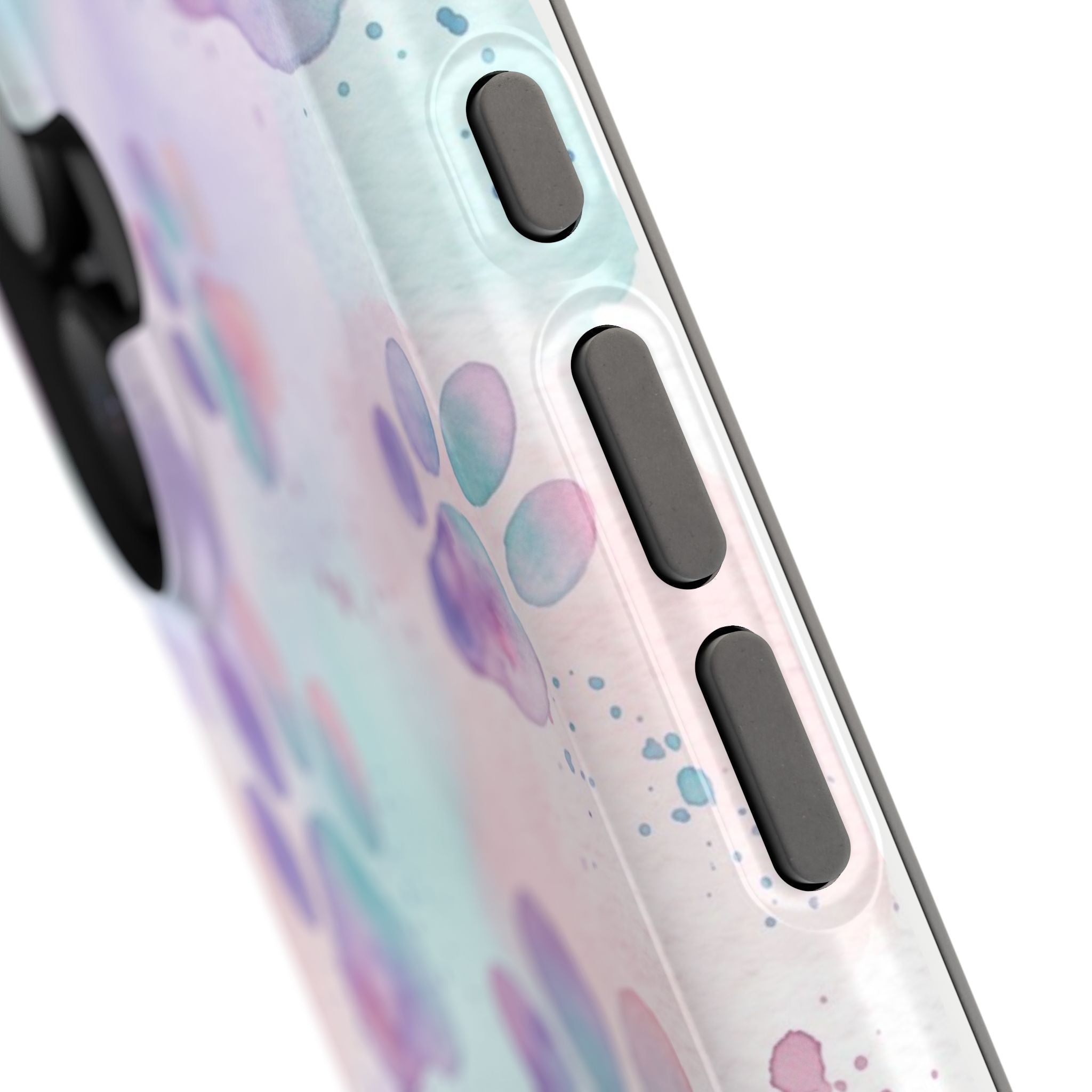 Watercolor Paw Print Phone Case — Impact-Resistant Wireless Charging Cover