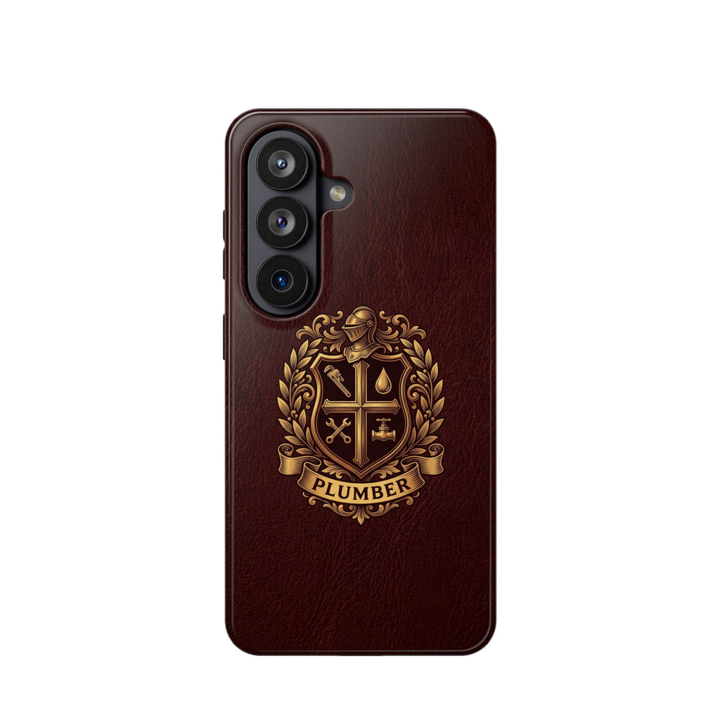 Plumber Crest Phone Case — Heraldic Shield Design Wireless Charging Cover