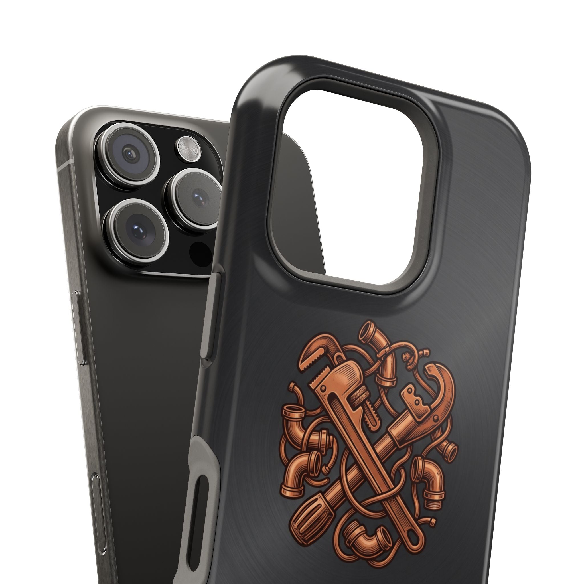 Crafted to Last Phone Case — Crossed Wrenches Wireless Charging Cover