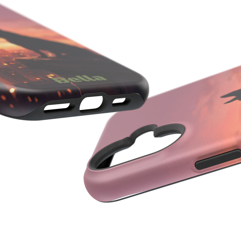 Personalized French Bulldog City Skyline Sunset Phone Case — Wireless Charging Cover