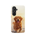 Beach Golden Retriever Phone Case — Impact-Resistant Wireless Charging Cover