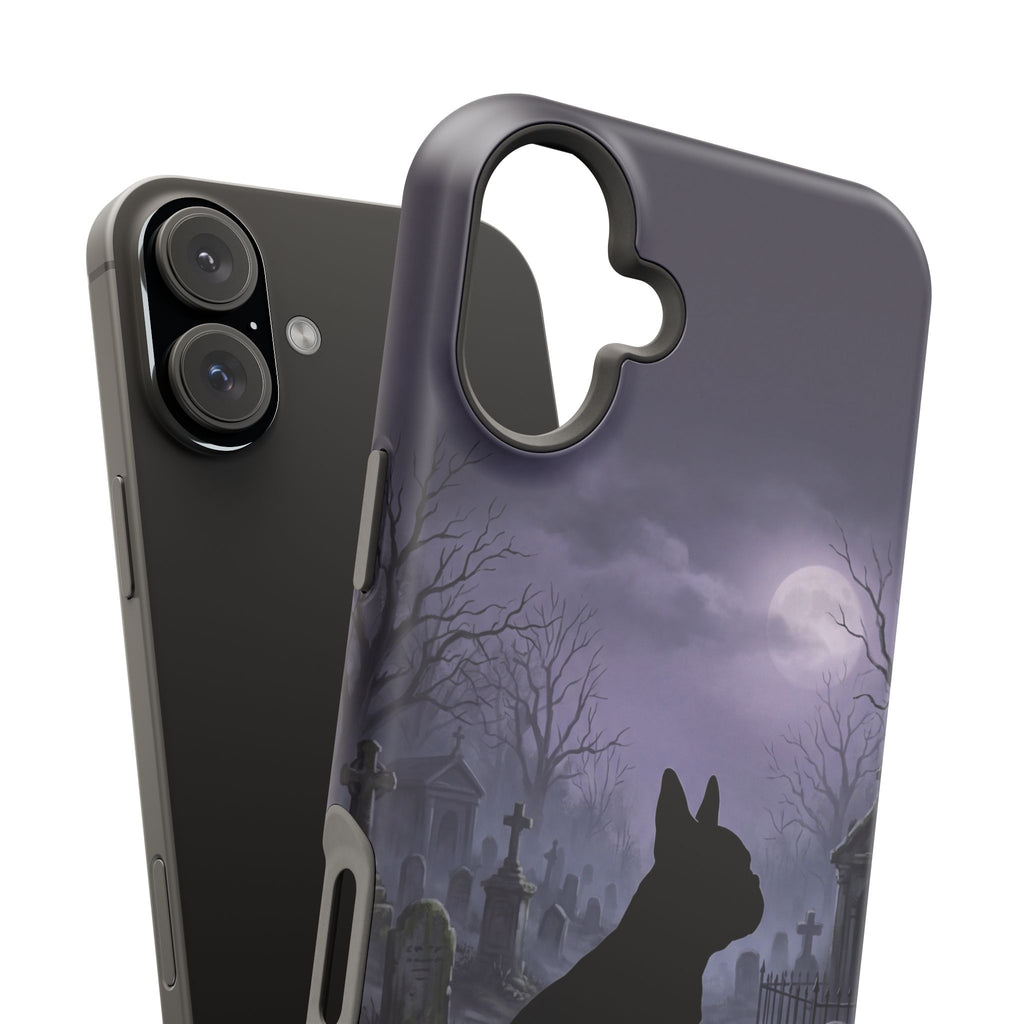 Personalized French Bulldog Moonlit Graveyard Phone Case — Wireless Charging Cover