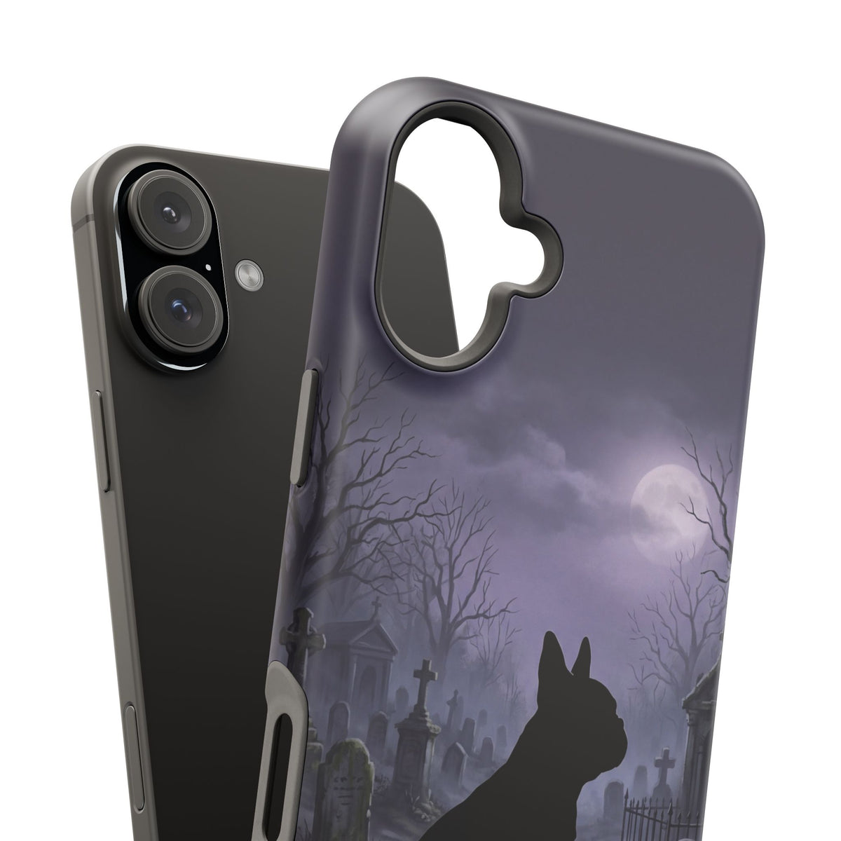 Personalized French Bulldog Moonlit Graveyard Phone Case — Wireless Charging Cover