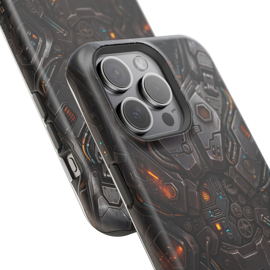 Mech Armor Phone Case — Industrial Circuit Wireless Charging Cover