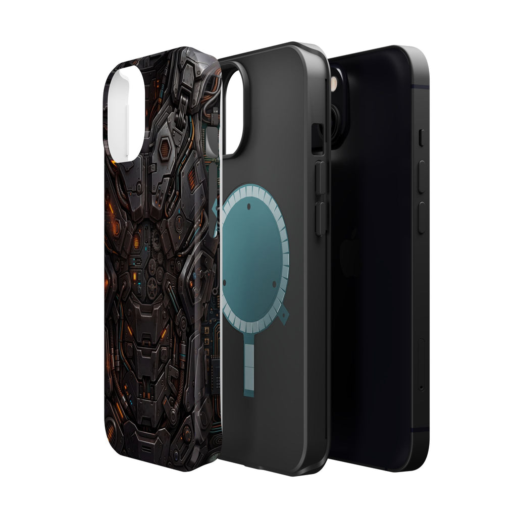 Mech Armor Phone Case — Industrial Circuit Wireless Charging Cover